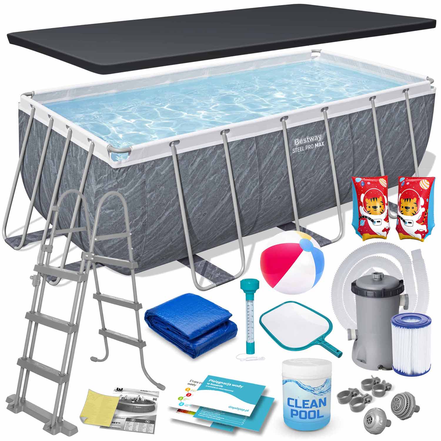 Raamiga aiabassein 412 x 201 x 122 cm 17-ühes Bestway 56722