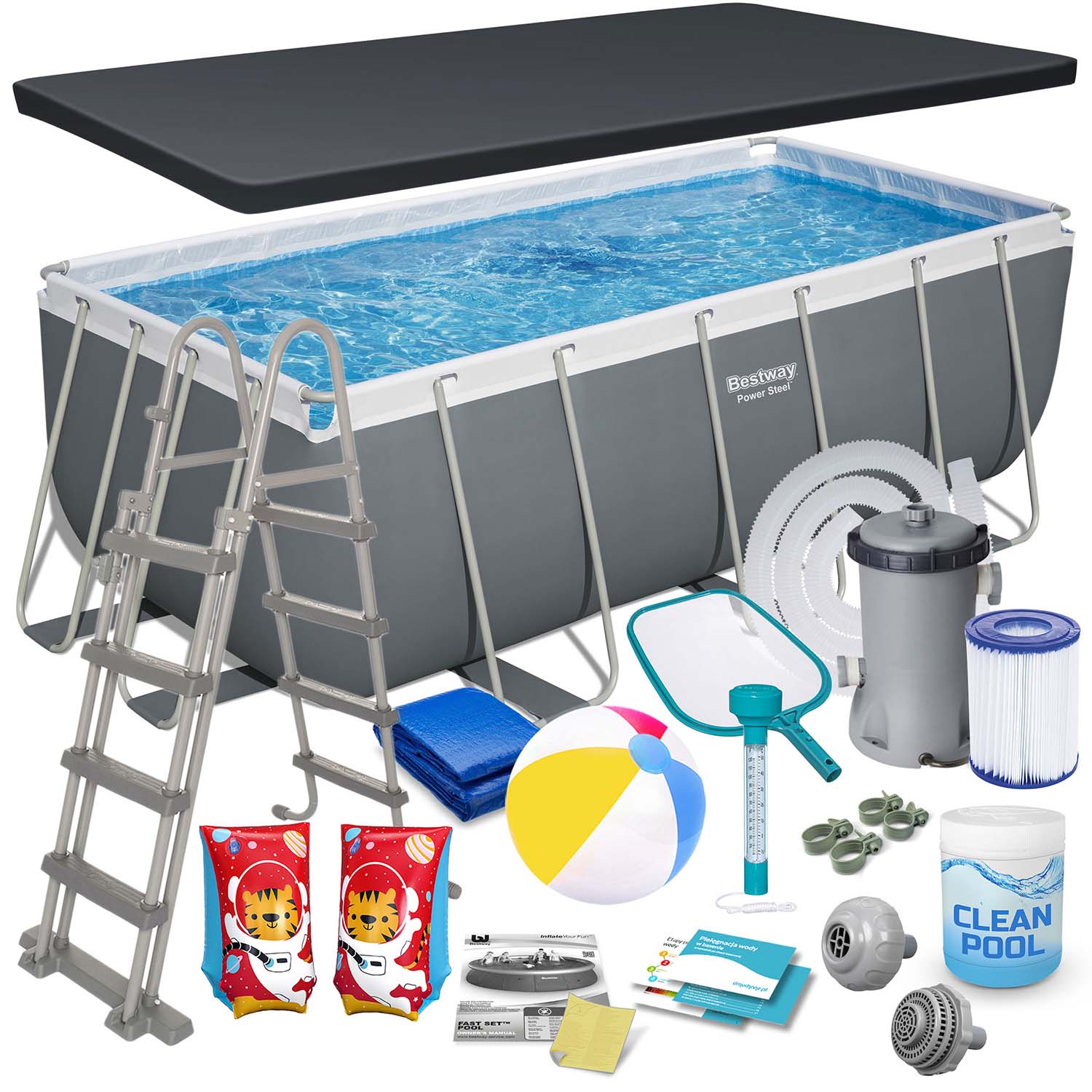 Raamiga aiabassein 412x201x122 cm 17in1 Bestway 56456N