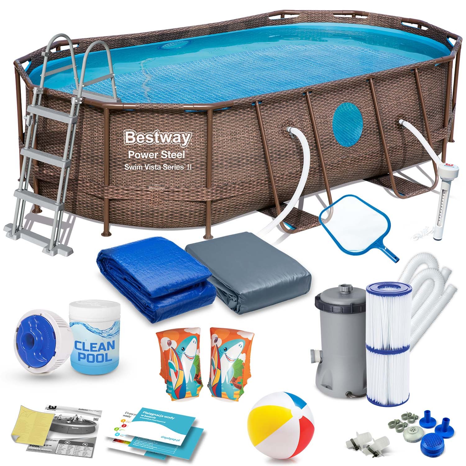 Raamiga aiabassein 427 x 250 x 100 cm 18-ühes Bestway 56714