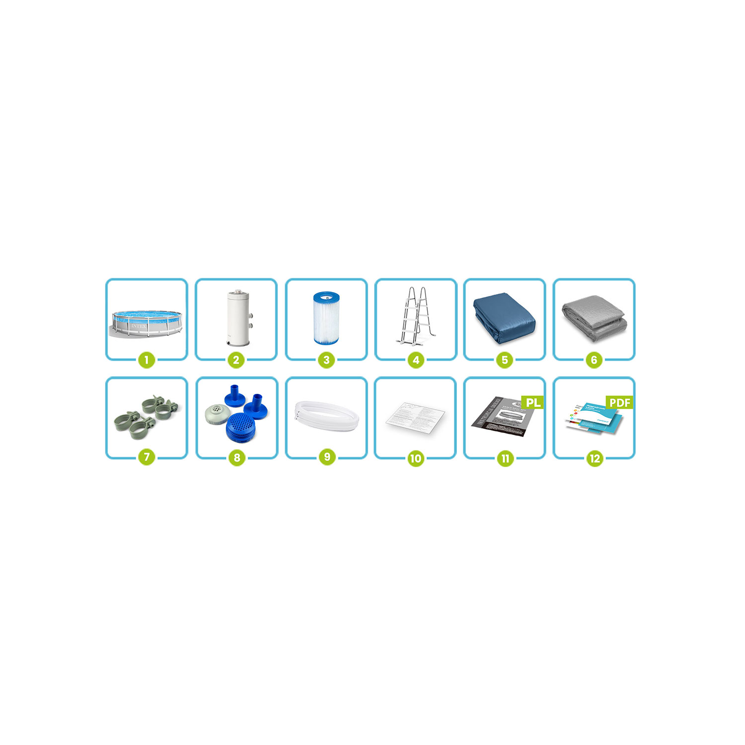 Raamiga aiabassein 427 x 107 cm 12-ühes INTEX 26722 - Image 7