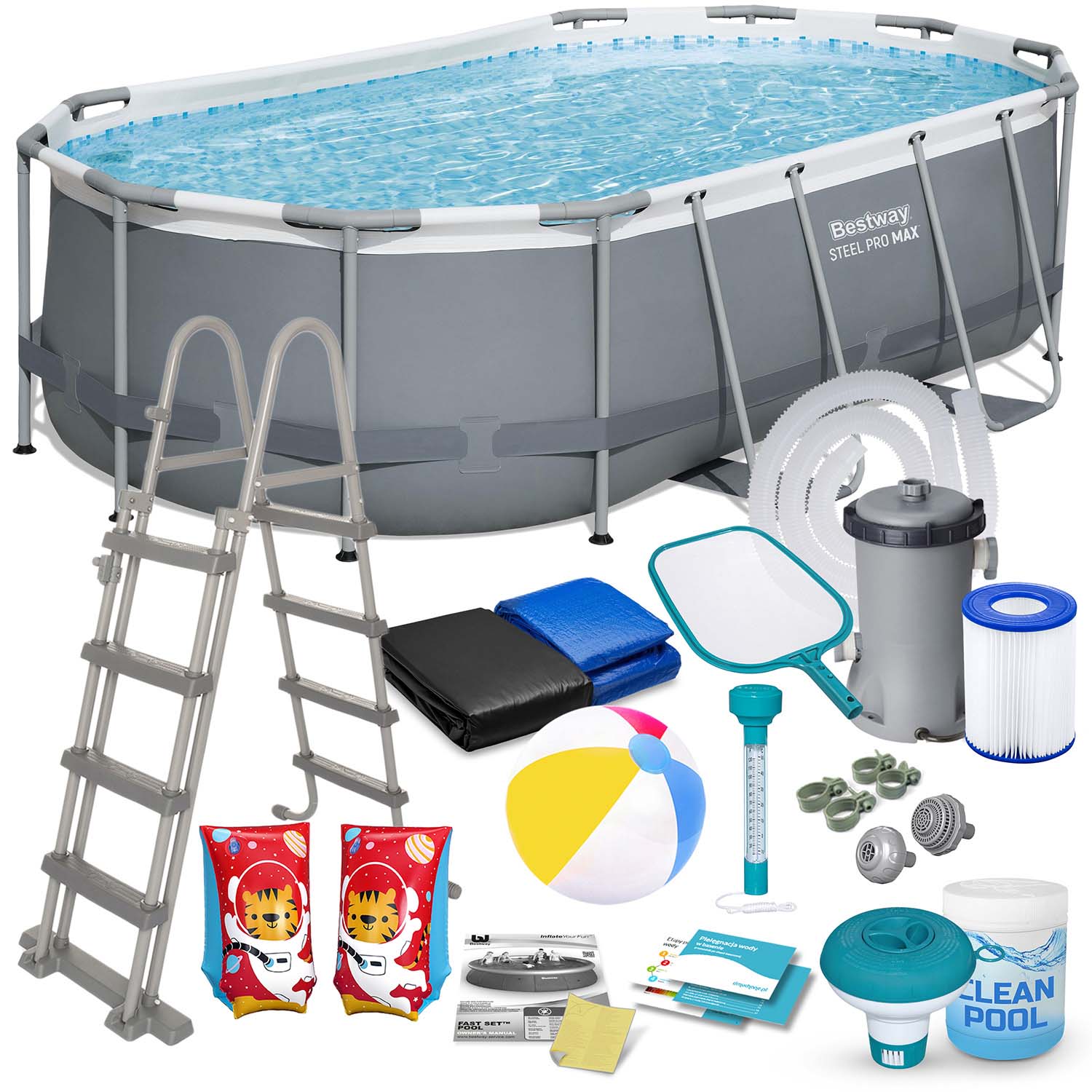 Raamiga aiabassein 427 x 250 x 100 cm 18-ühes Bestway 56620