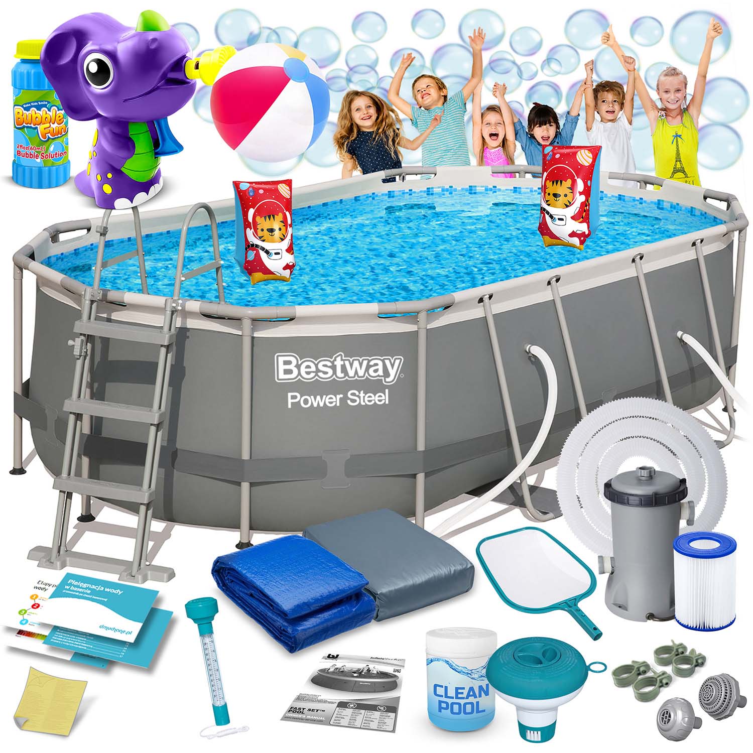 Raamiga aiabassein 427 x 250 x 100 cm 18-ühes Bestway 56620