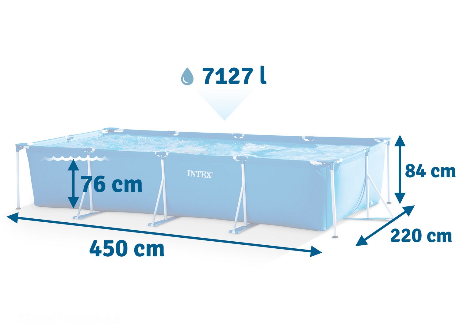 Raamiga aiabassein 450 x 220 x 84 cm INTEX 28273 - Image 3