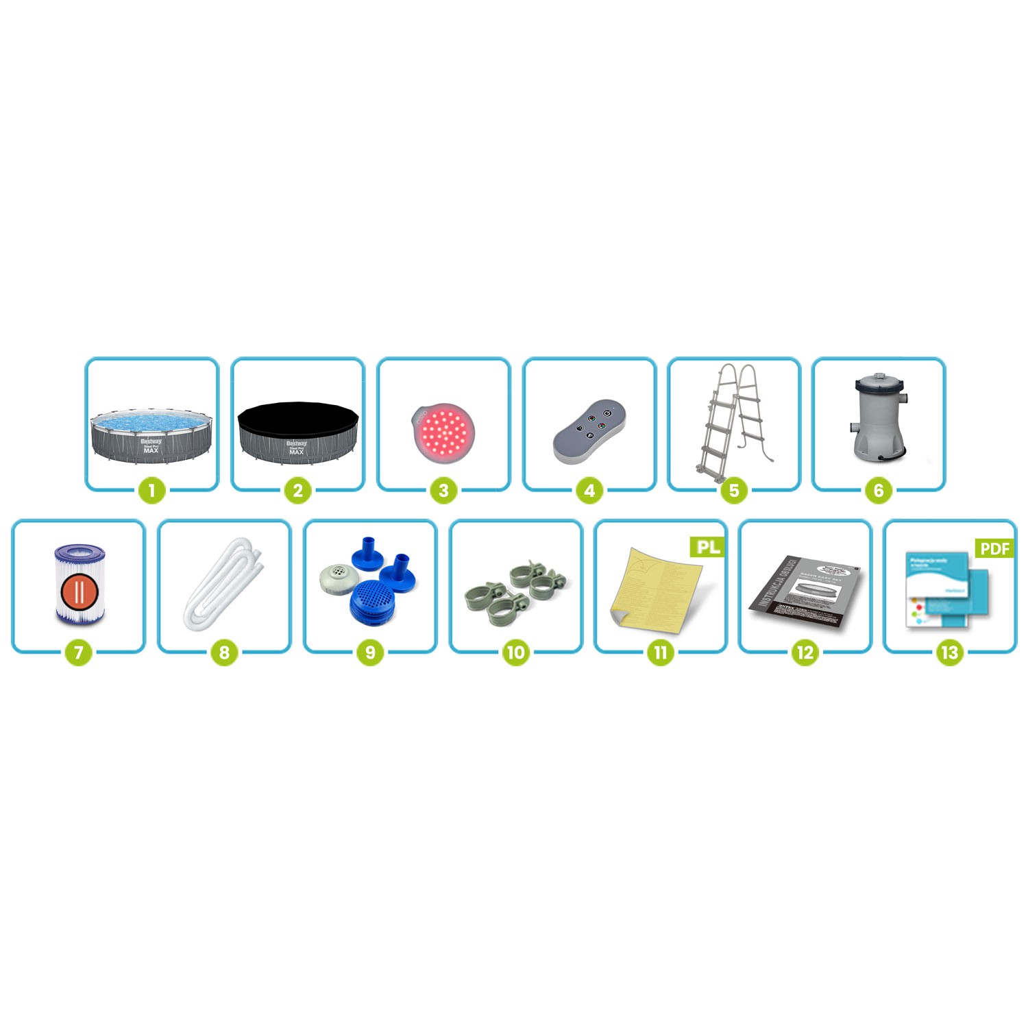 Raamiga aiabassein 457 x 107 cm 13-ühes Bestway 561GD - Image 11