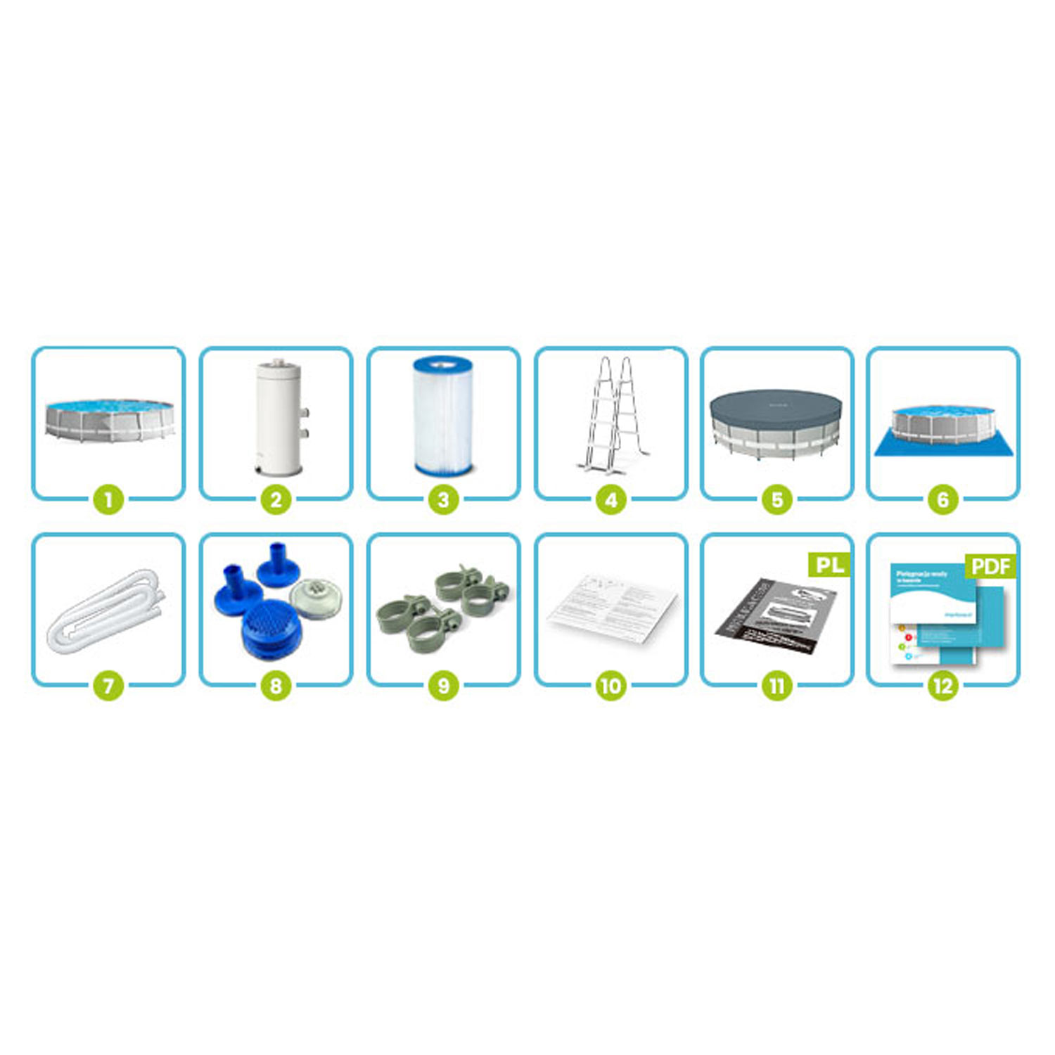 Raamiga aiabassein 457 x 107 cm 12-ühes INTEX 26724 - Image 7