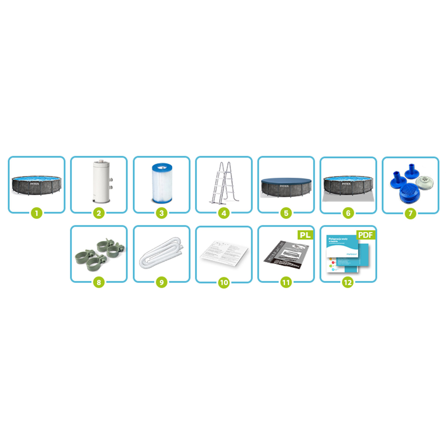 Raamiga aiabassein 457 x 122 cm 12 ühes INTEX 26742 - Image 2