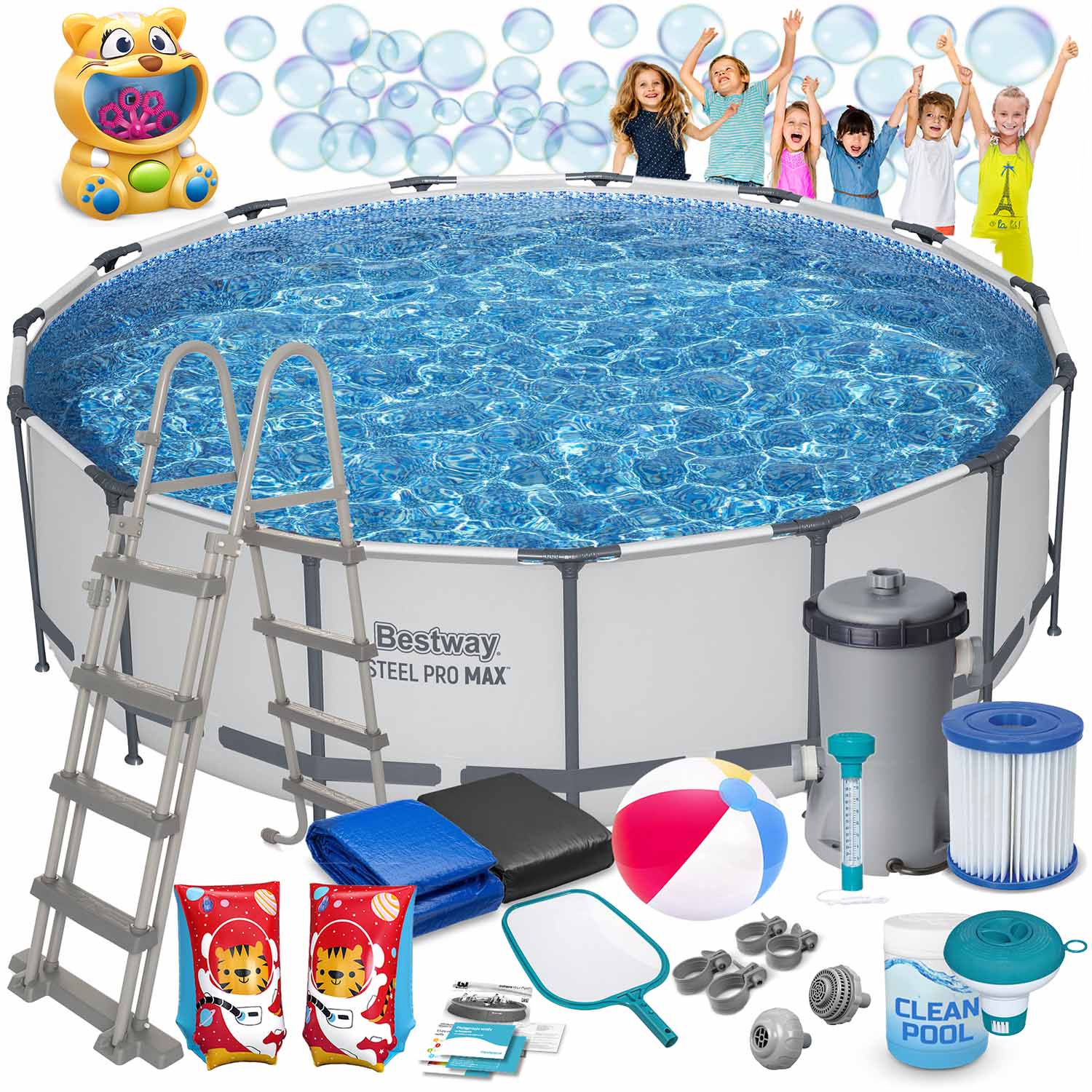 Raamiga aiabassein 457 x 122 cm 18-in-1 Bestway 56438 + mullimasin TASUTA