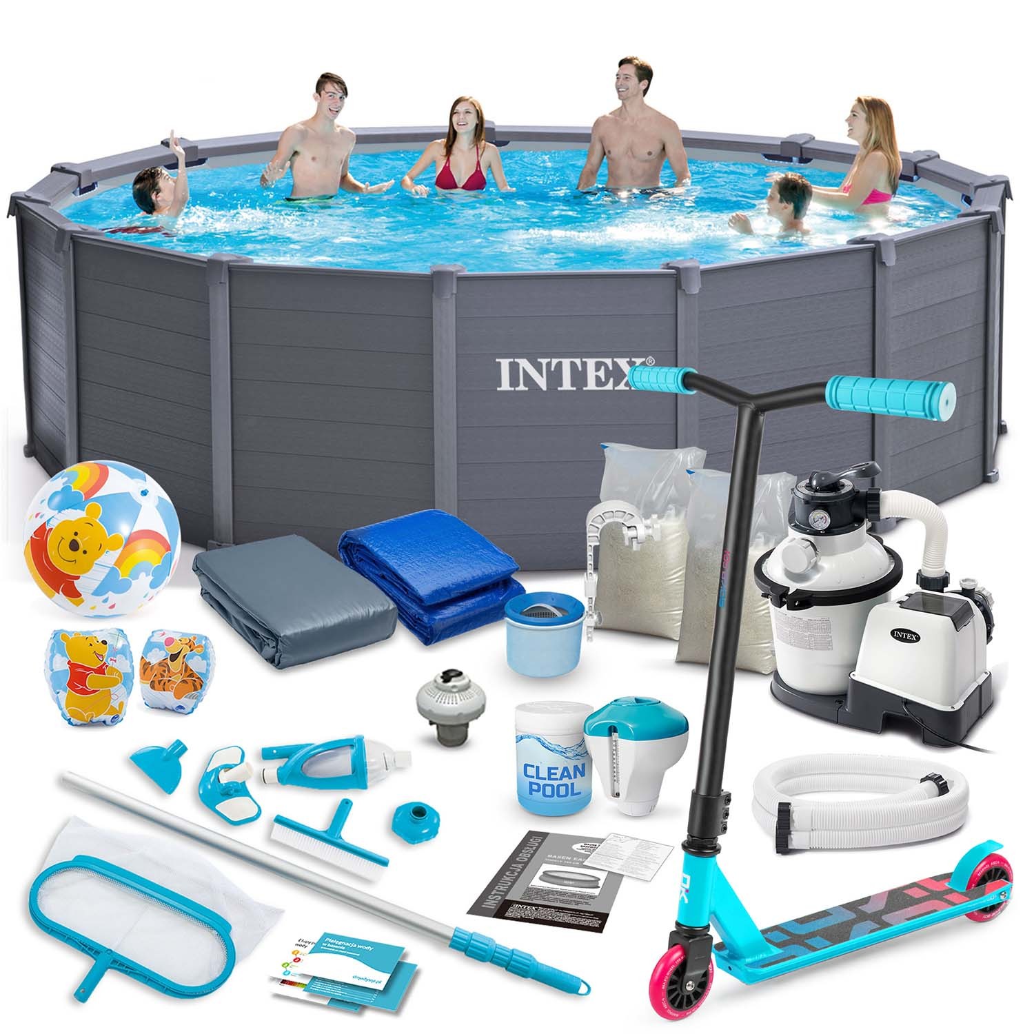 Raamiga aiabassein 478 x 124 cm 21-in-1 INTEX 26384 + TASUTA tõukeratas