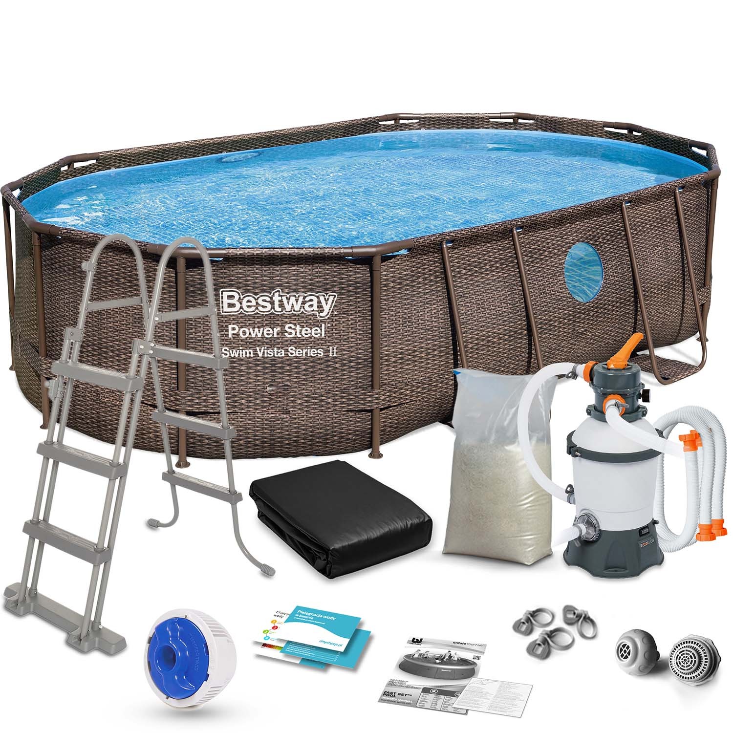 Raamiga aiabassein 488 x 305 x 107 cm 12-ühes Bestway 56946