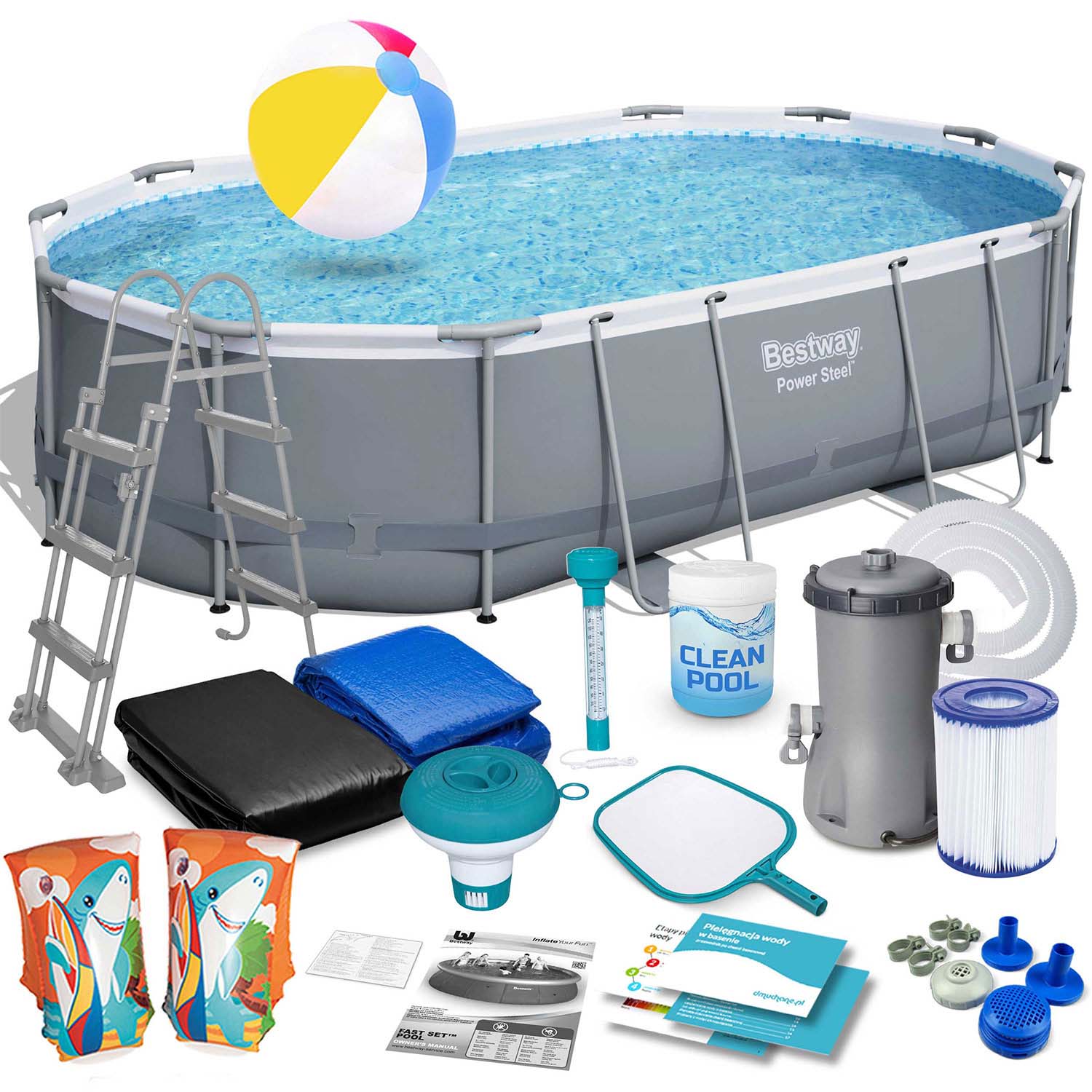 Raamiga aiabassein 488 x 305 x 107 cm 18-ühes Bestway 56448