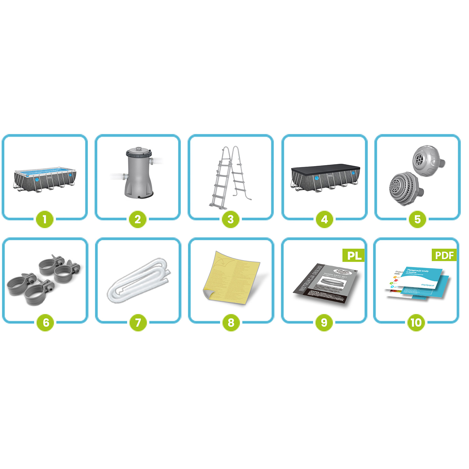 Raamiga aiabassein 488 x 244 x 122 cm 10-ühes Bestway 561MB - Image 5