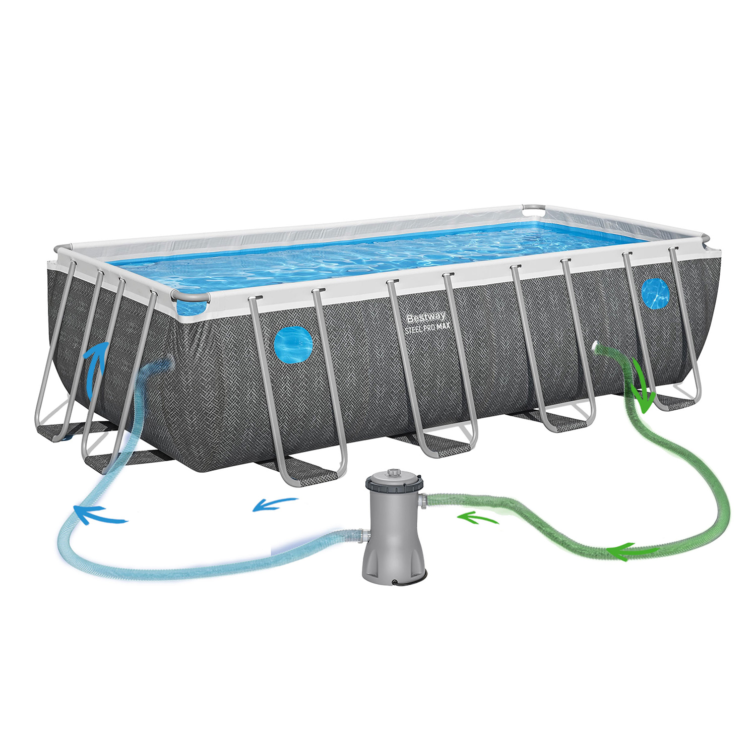 Raamiga aiabassein 488 x 244 x 122 cm 10-ühes Bestway 561MB - Image 4