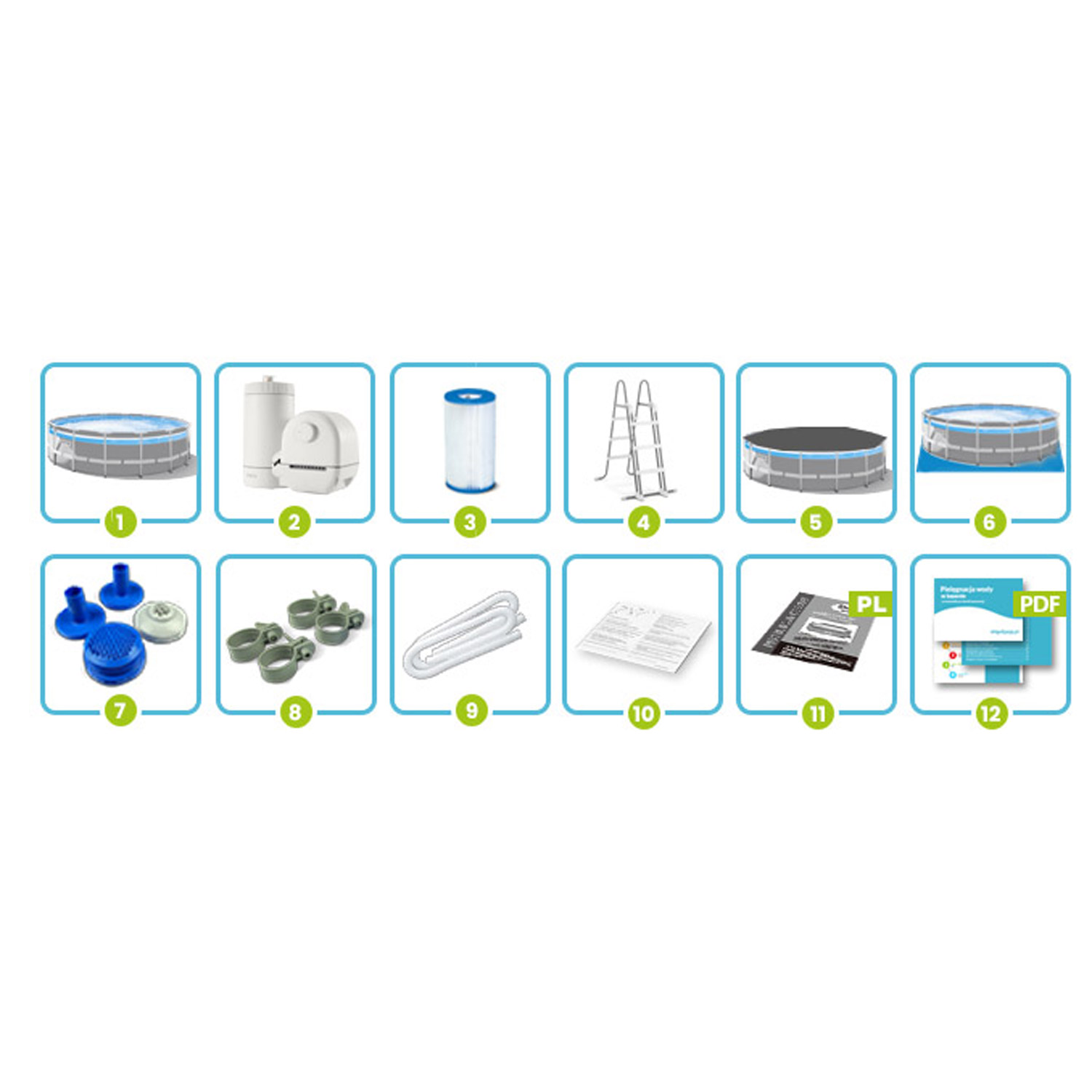 Raamiga aiabassein 488 x 122 cm 11 ühes INTEX 26730 - Image 3