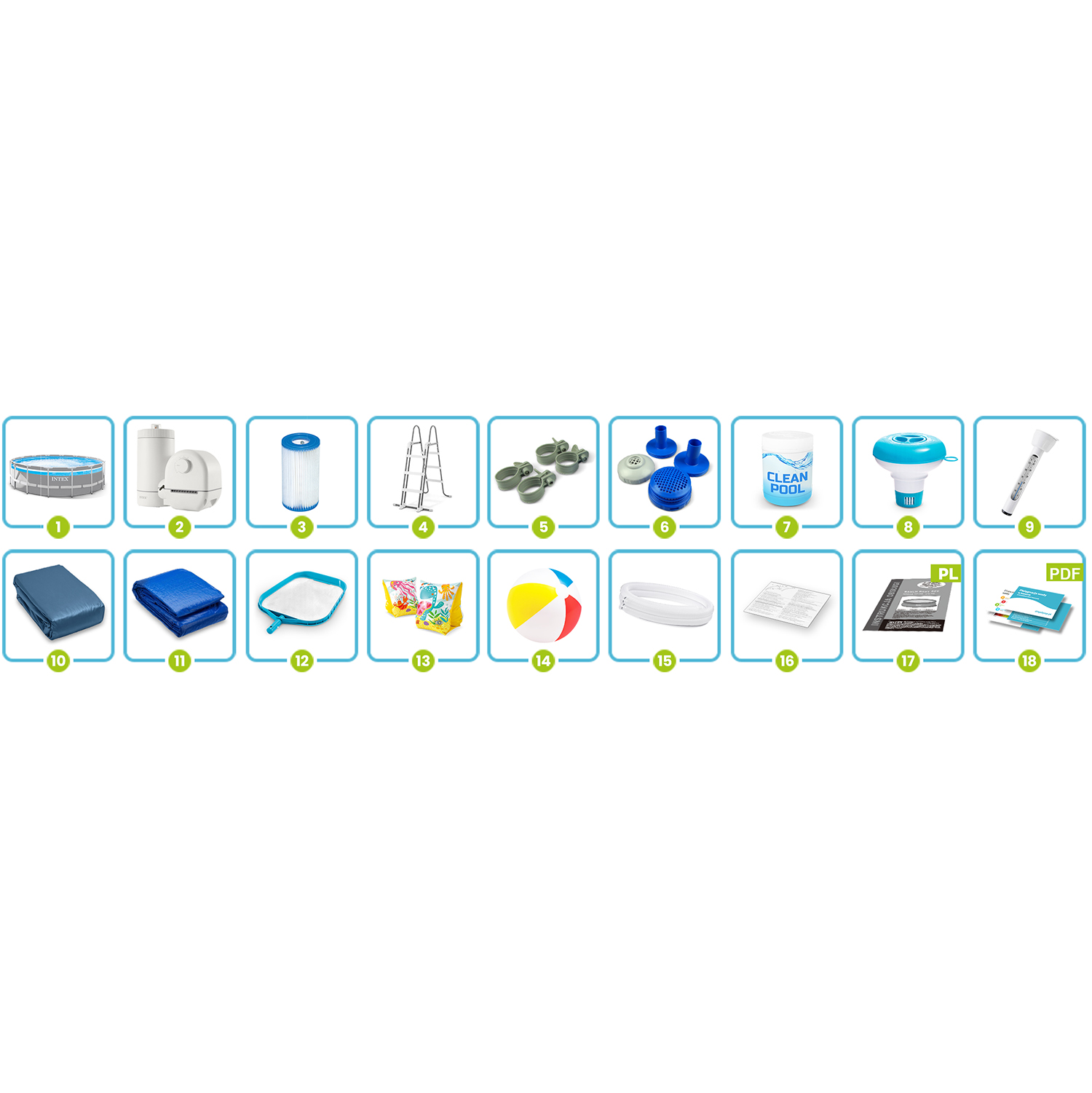 Raamiga aiabassein 488 x 122 cm 18-in-1 INTEX 26730 - Image 14