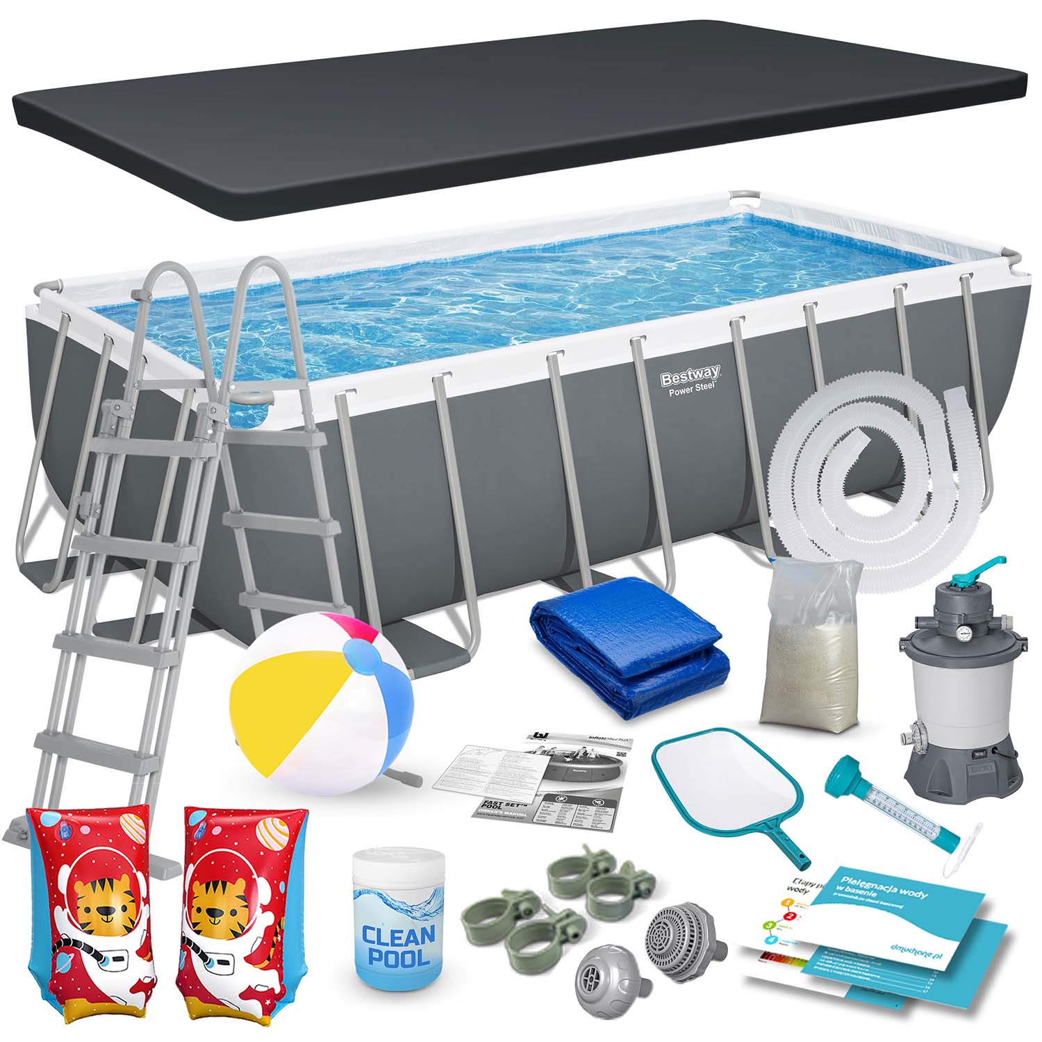 Raamiga aiabassein 488x244x122 cm 18in1 Bestway 56671N