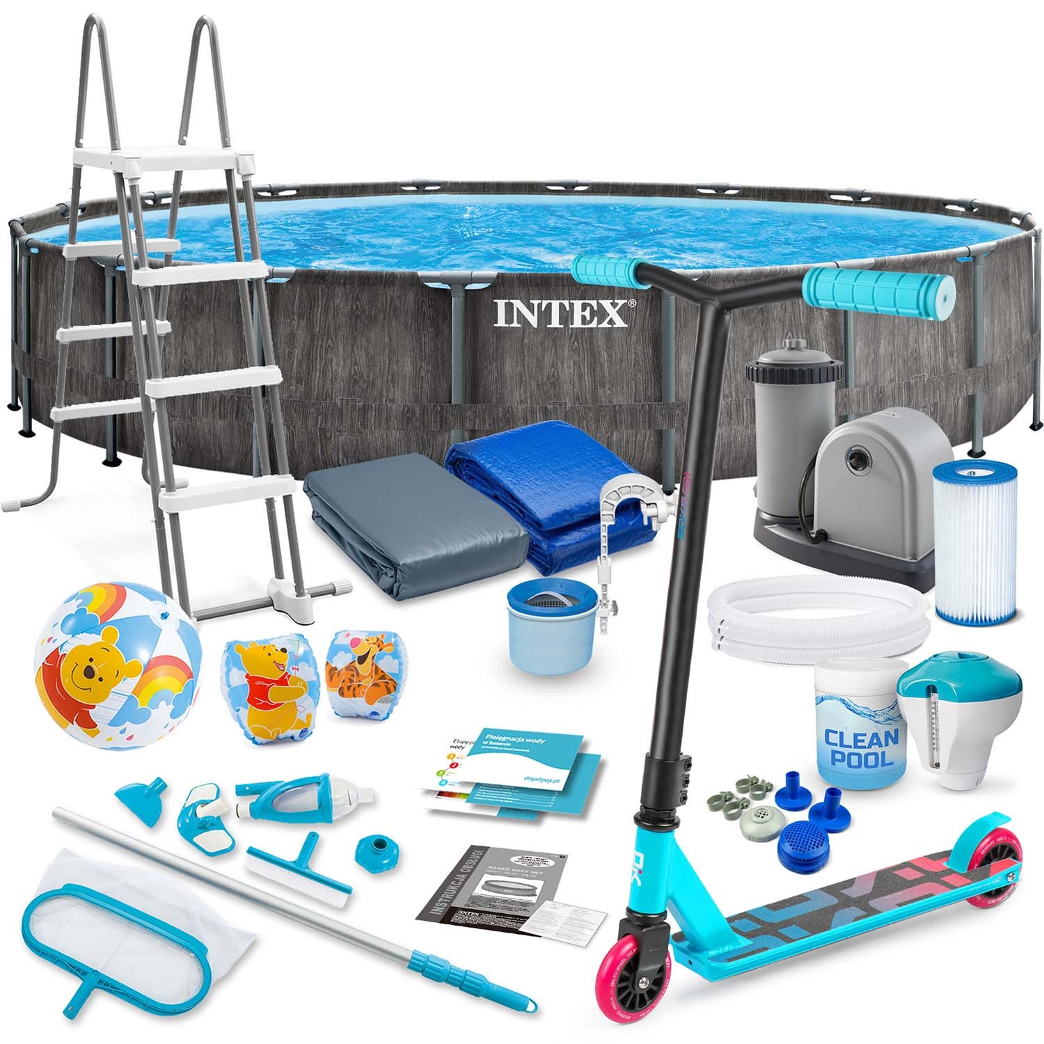 Raamiga aiabassein 549 x 122 cm 21 in 1 INTEX 26744 + TASUTA tõukeratas