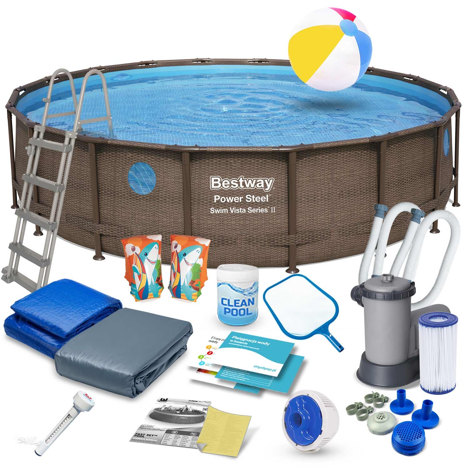 Raamiga aiabassein 549 x 122 cm 18-ühes Bestway 56977