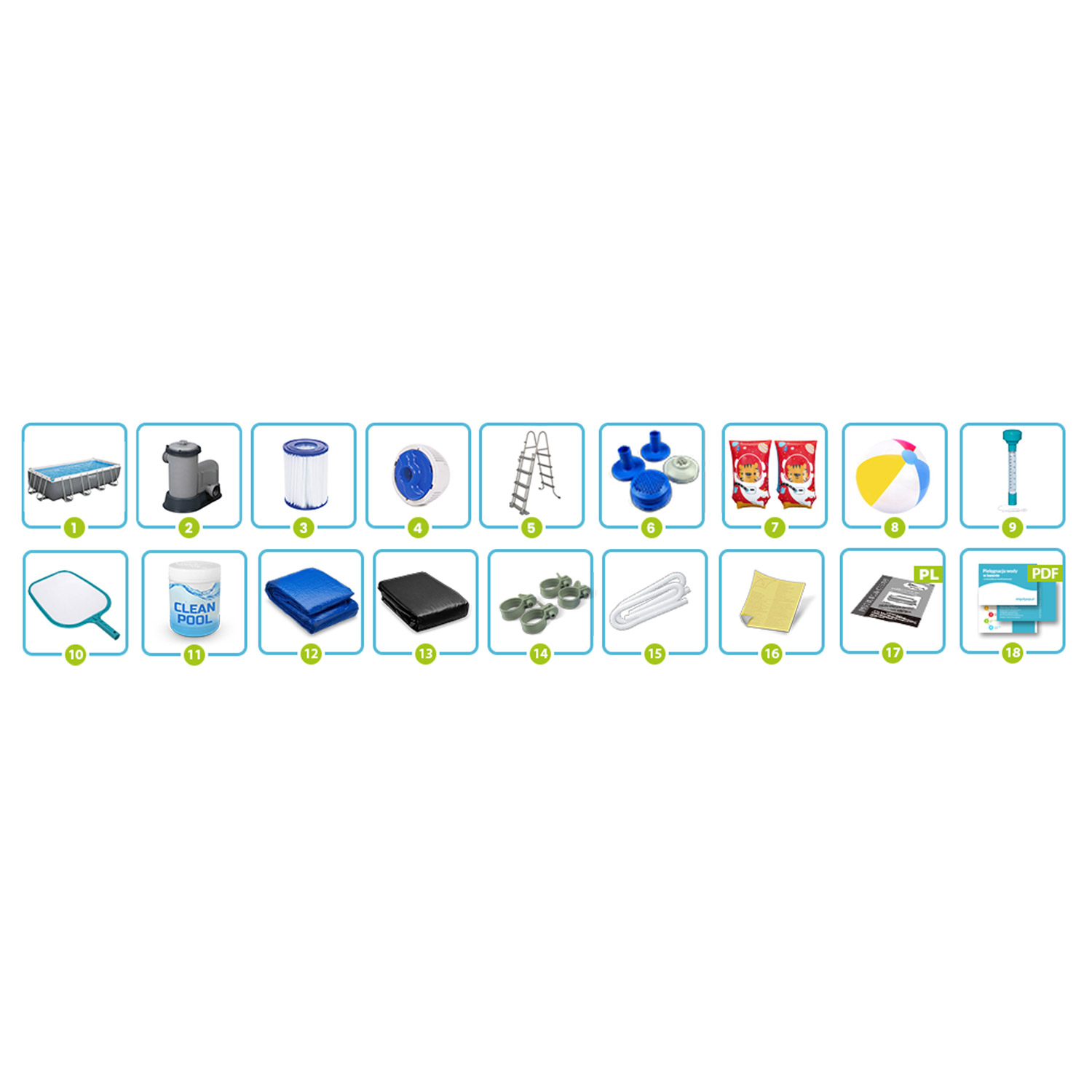 Raamiga aiabassein 549 x 274 x 122 cm 17-ühes Bestway 56465 - Image 8