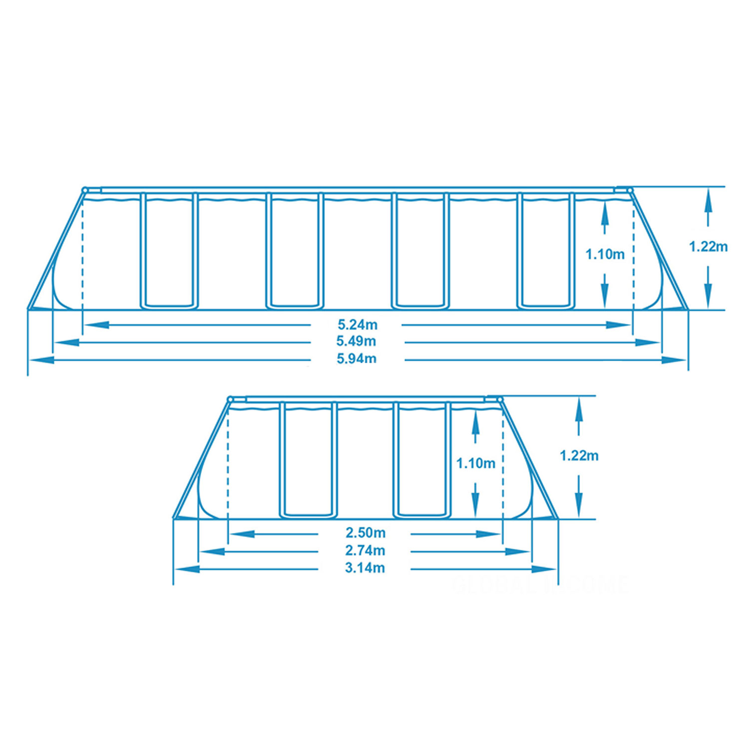 Raamiga aiabassein 549 x 274 x 122 cm 17-ühes Bestway 56710 - Image 6