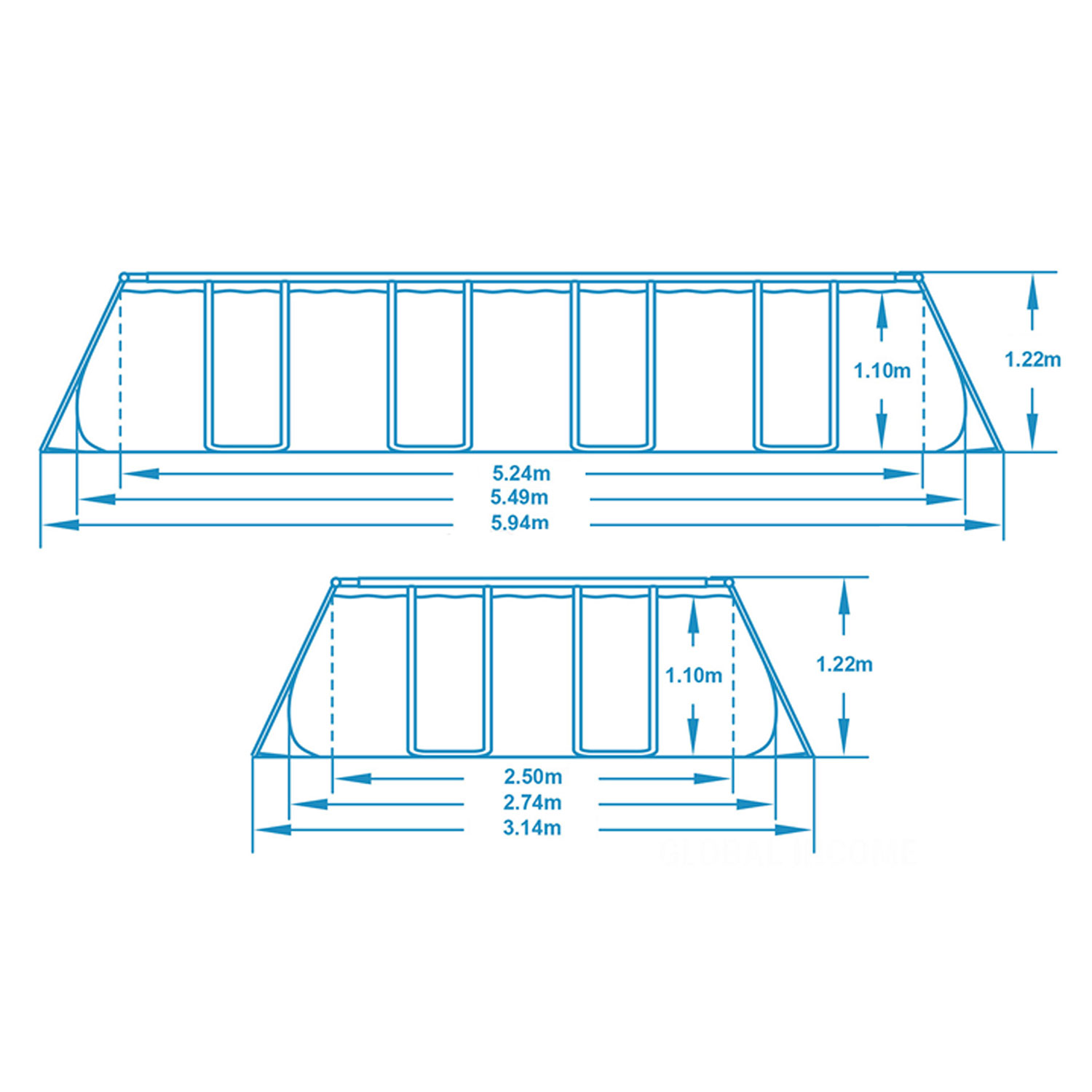 Raamiga aiabassein 549 x 274 x 122 cm 12-ühes Bestway 56710 - Image 11