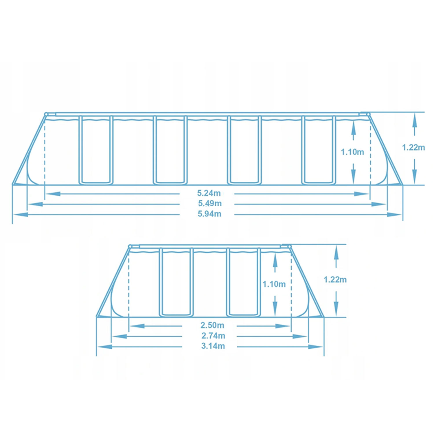 Raamiga aiabassein 549 x 274 x 122 cm 12 ühes Bestway 56716N - Image 4