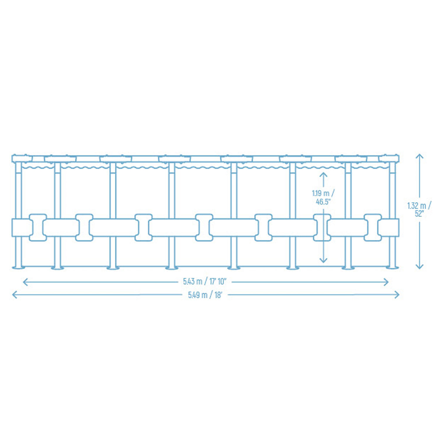 Raamiga aiabassein 549 x 132 cm 11-ühes Bestway 561KC - Image 11