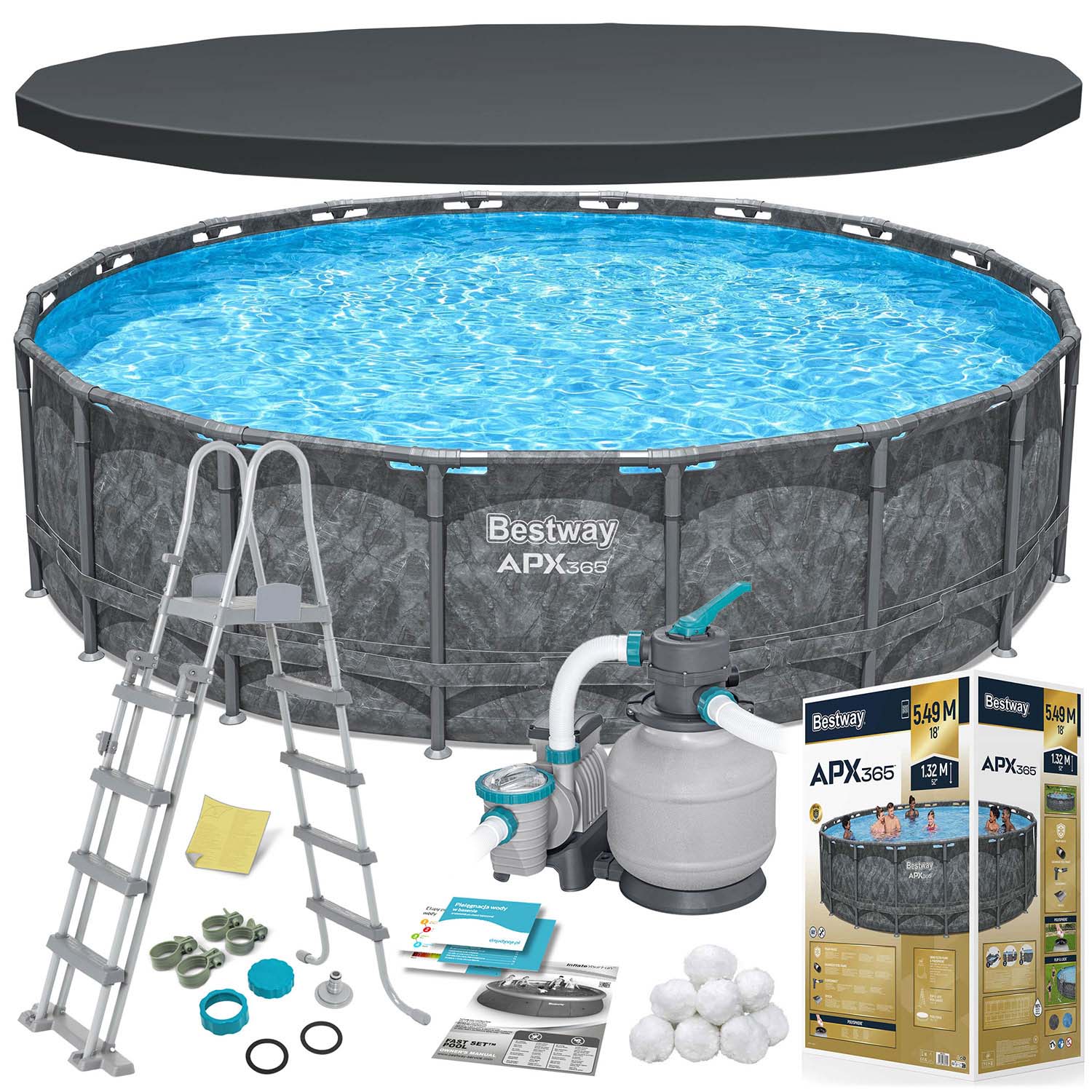 Raamiga aiabassein 549 x 132 cm 11-ühes Bestway 561KC