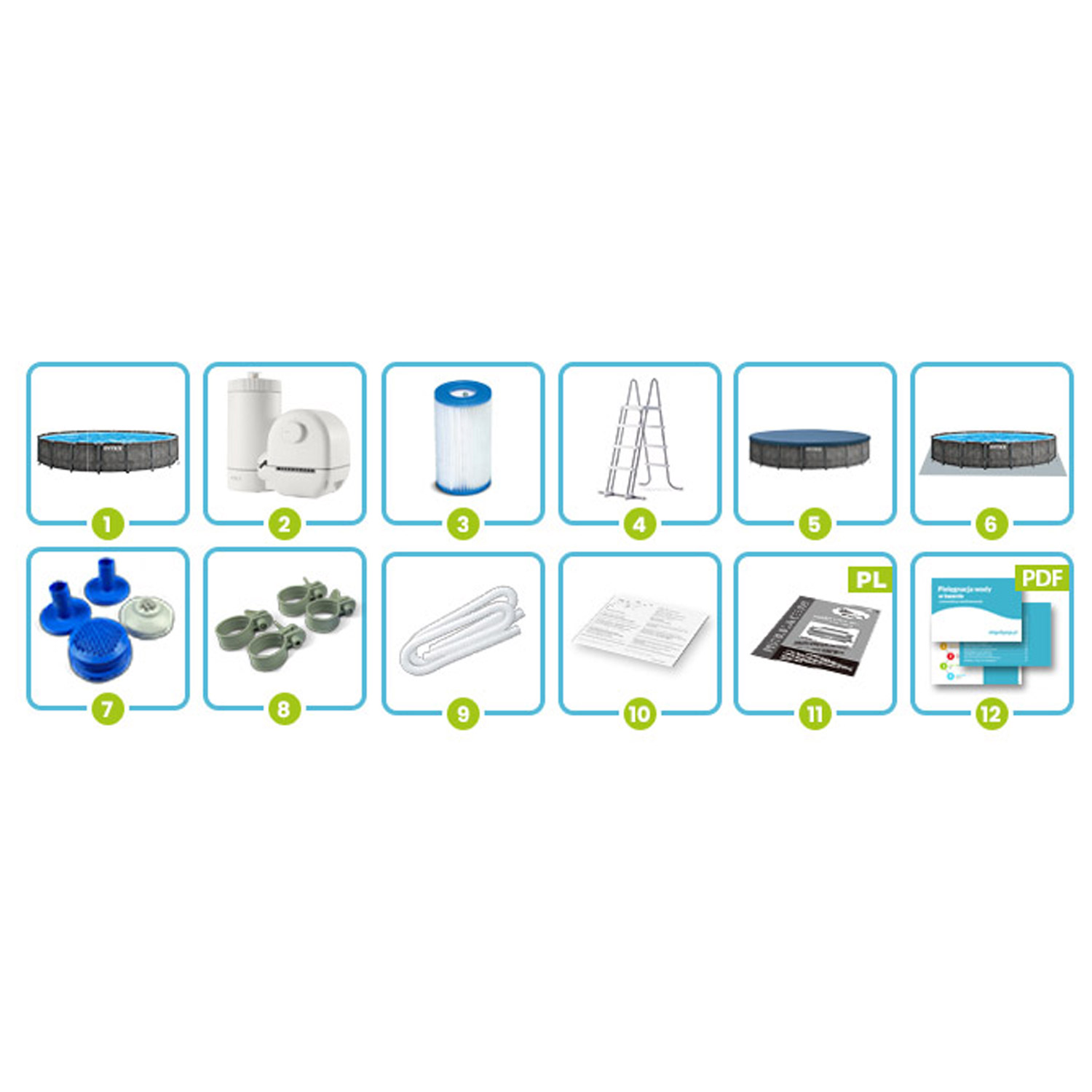 Raamiga aiabassein 549 x 122 cm 12 ühes INTEX 26744 - Image 3