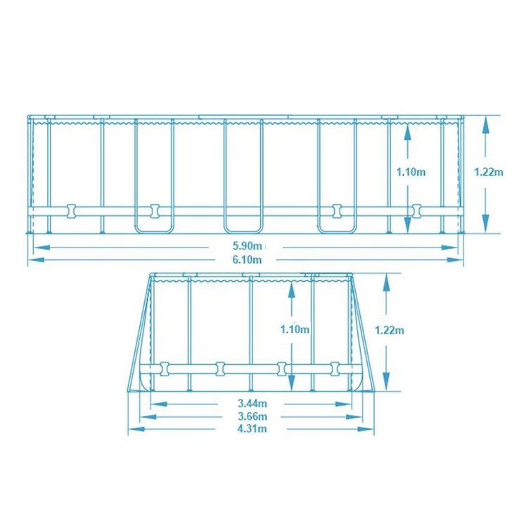 Raamiga aiabassein 610 x 366 x 122 cm 20-in-1 Bestway 56719 + TASUTA tõukeratas - Image 9