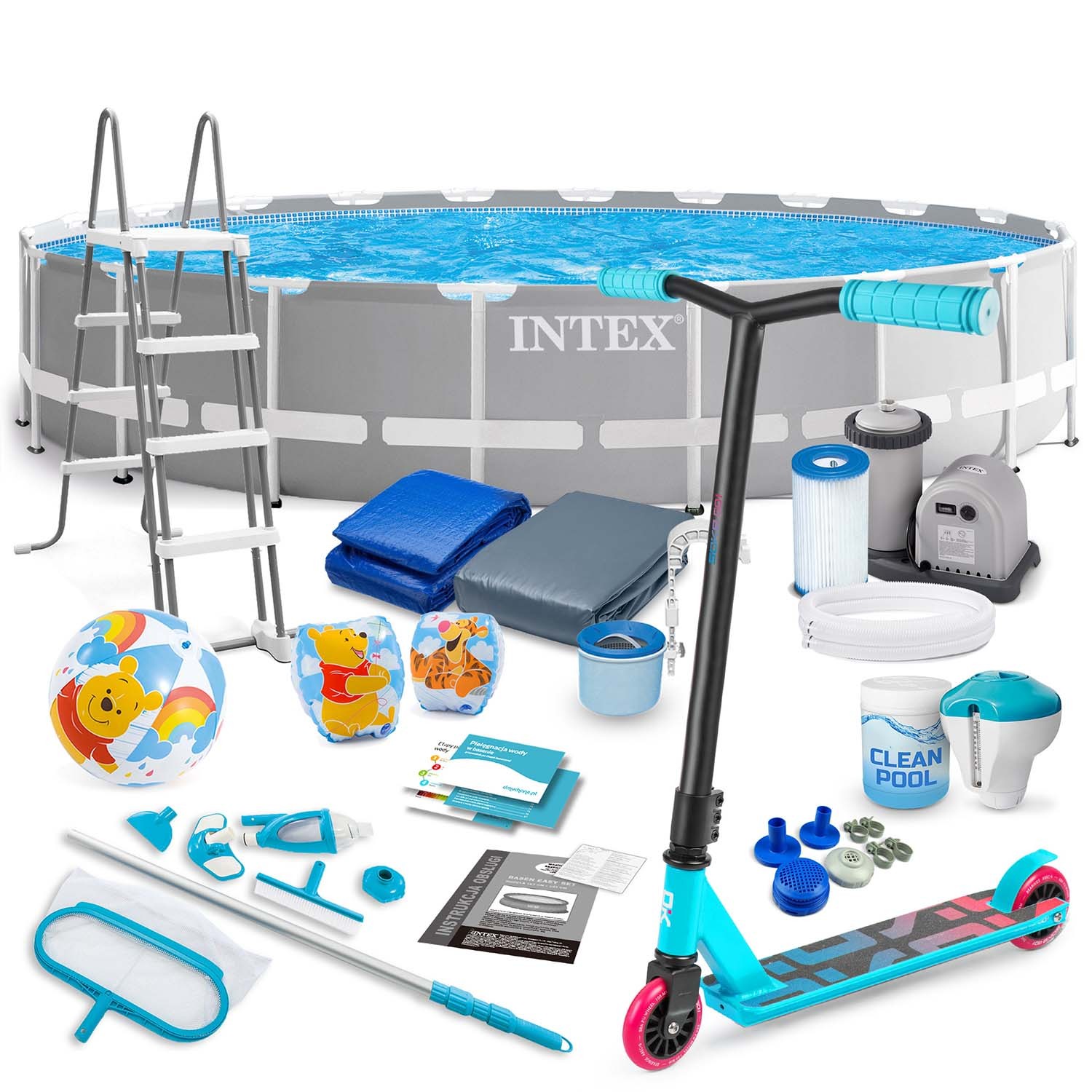 Raamiga aiabassein 610 x 132 cm 21-in-1 INTEX 26756 + TASUTA tõukeratas