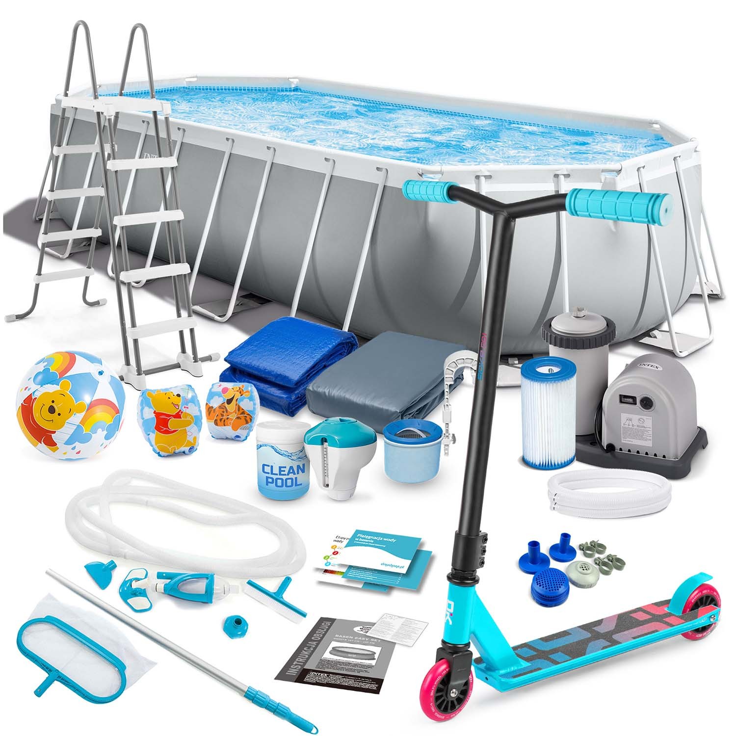 Raamiga aiabassein 610 x 305 x 122 cm 21-in-1 INTEX 26798 + TASUTA tõukeratas