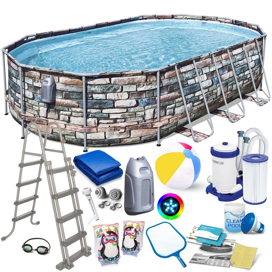 Raamiga aiabassein 610 x 366 x 122 cm 20 ühes Bestway 56719