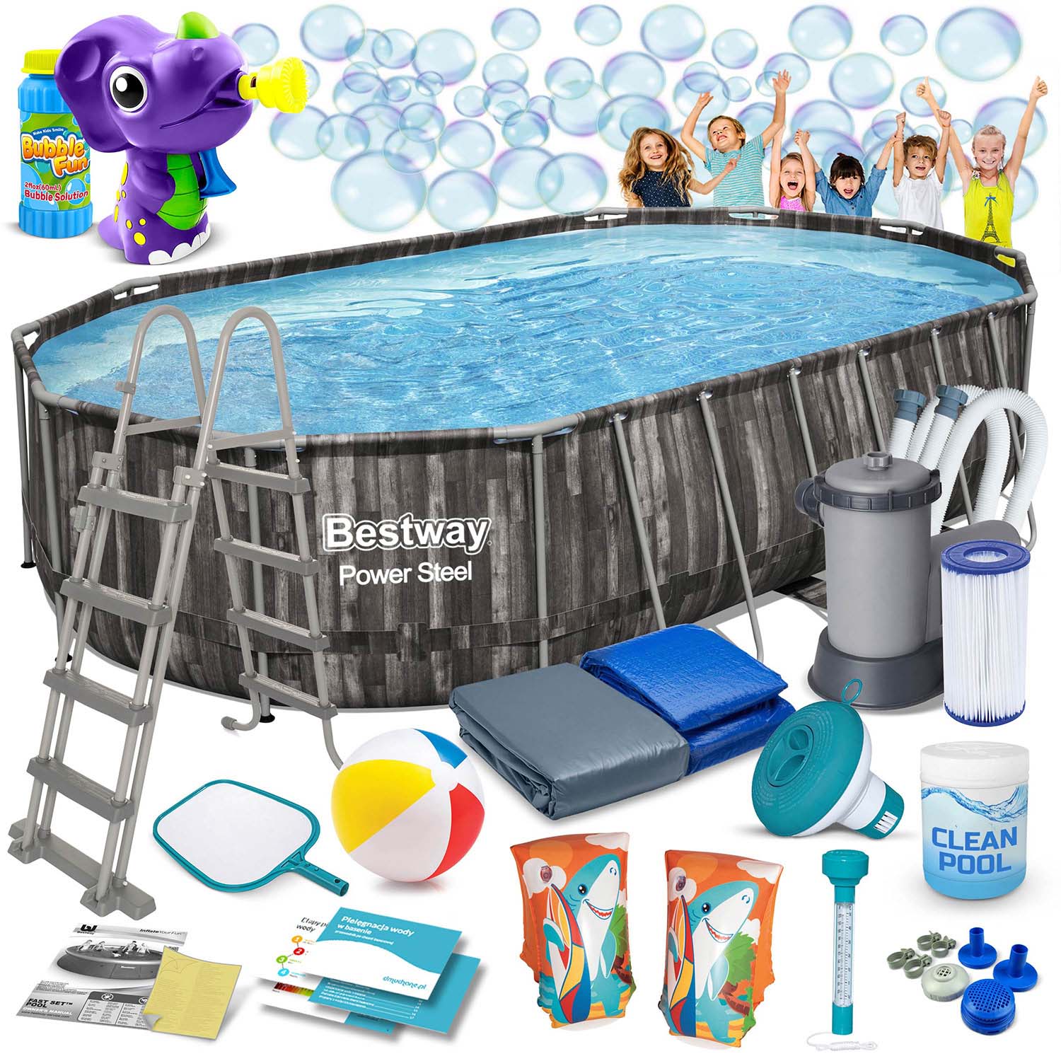 Raamiga aiabassein 610 x 366 x 122 cm 18-ühes Bestway 5611R