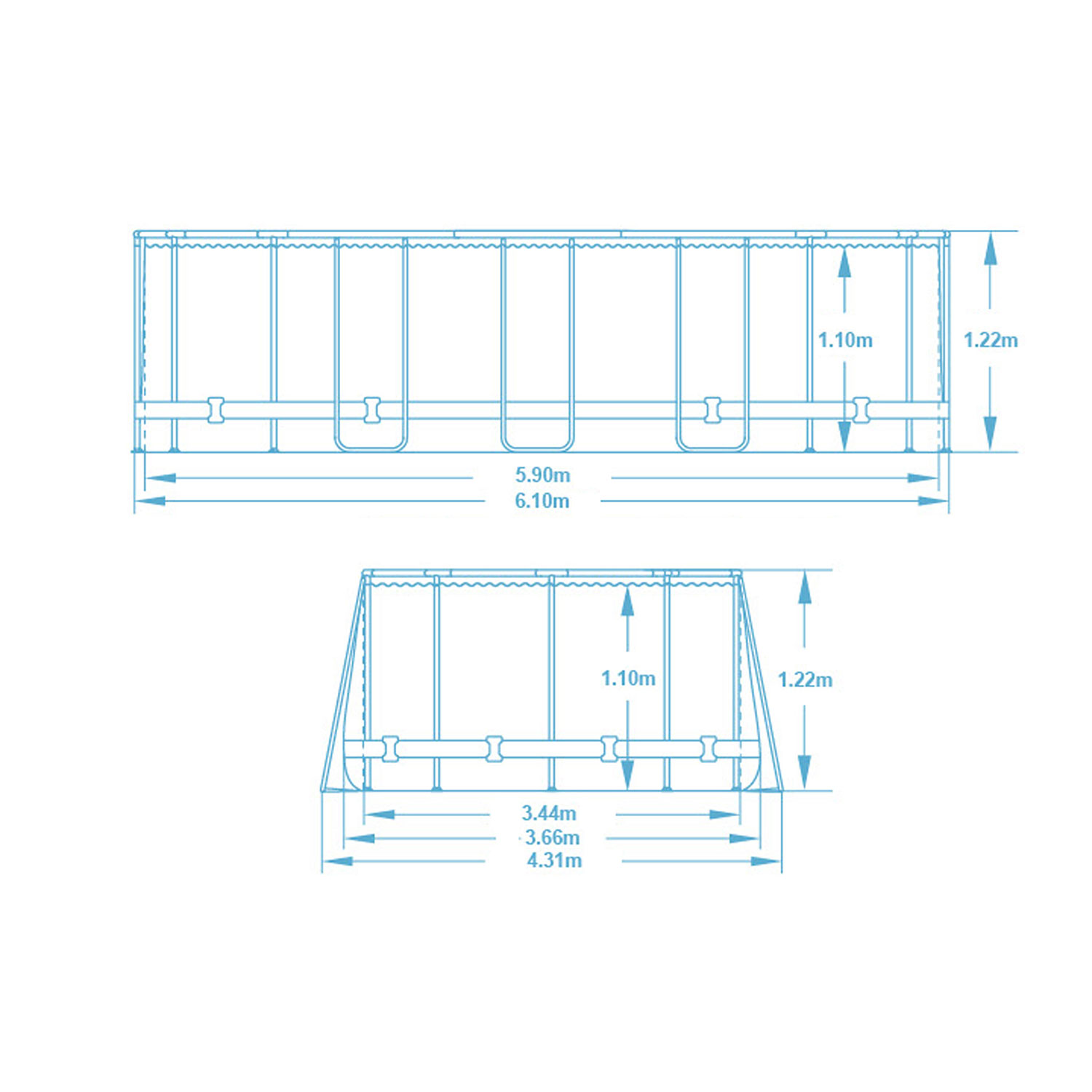 Raamiga aiabassein 610 x 366 x 122 cm 18-ühes Bestway 5611R - Image 4