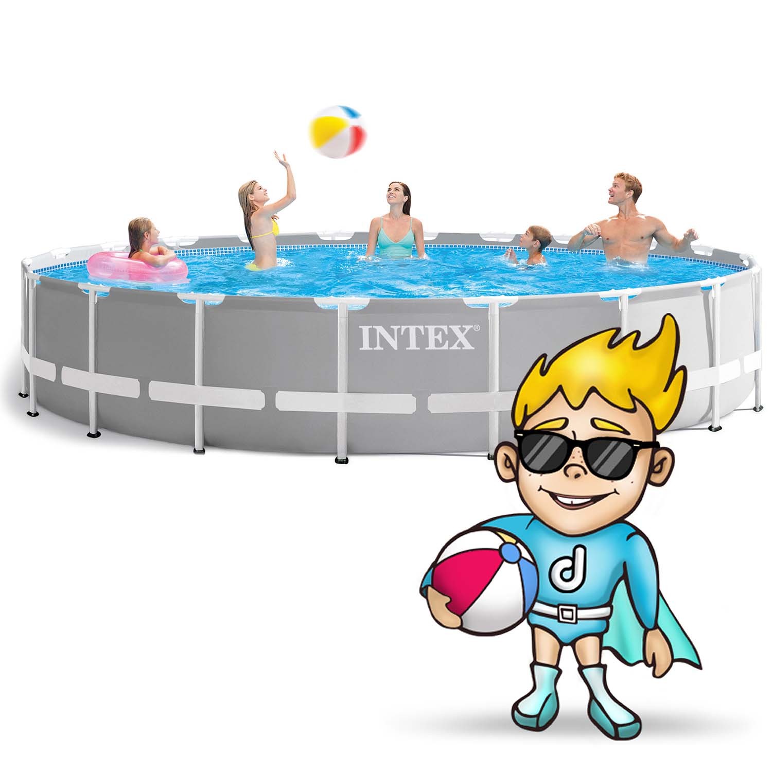 Raamiga aiabassein 610 x 132 cm 21-in-1 INTEX 26756 + mullimasin TASUTA - Image 2