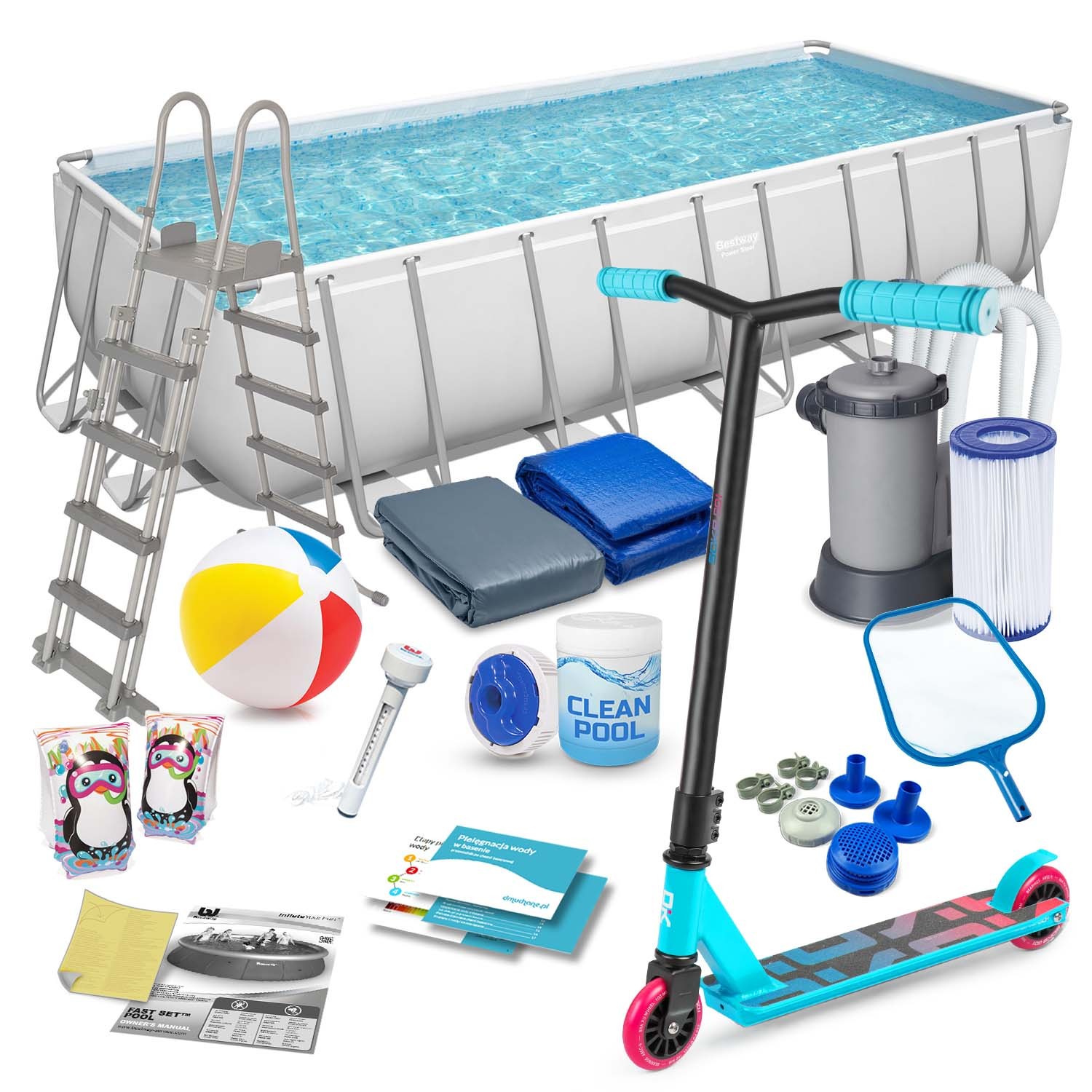 Raamiga aiabassein 640 x 274 x 132 cm 18-in-1 Bestway 5611Z + TASUTA tõukeratas