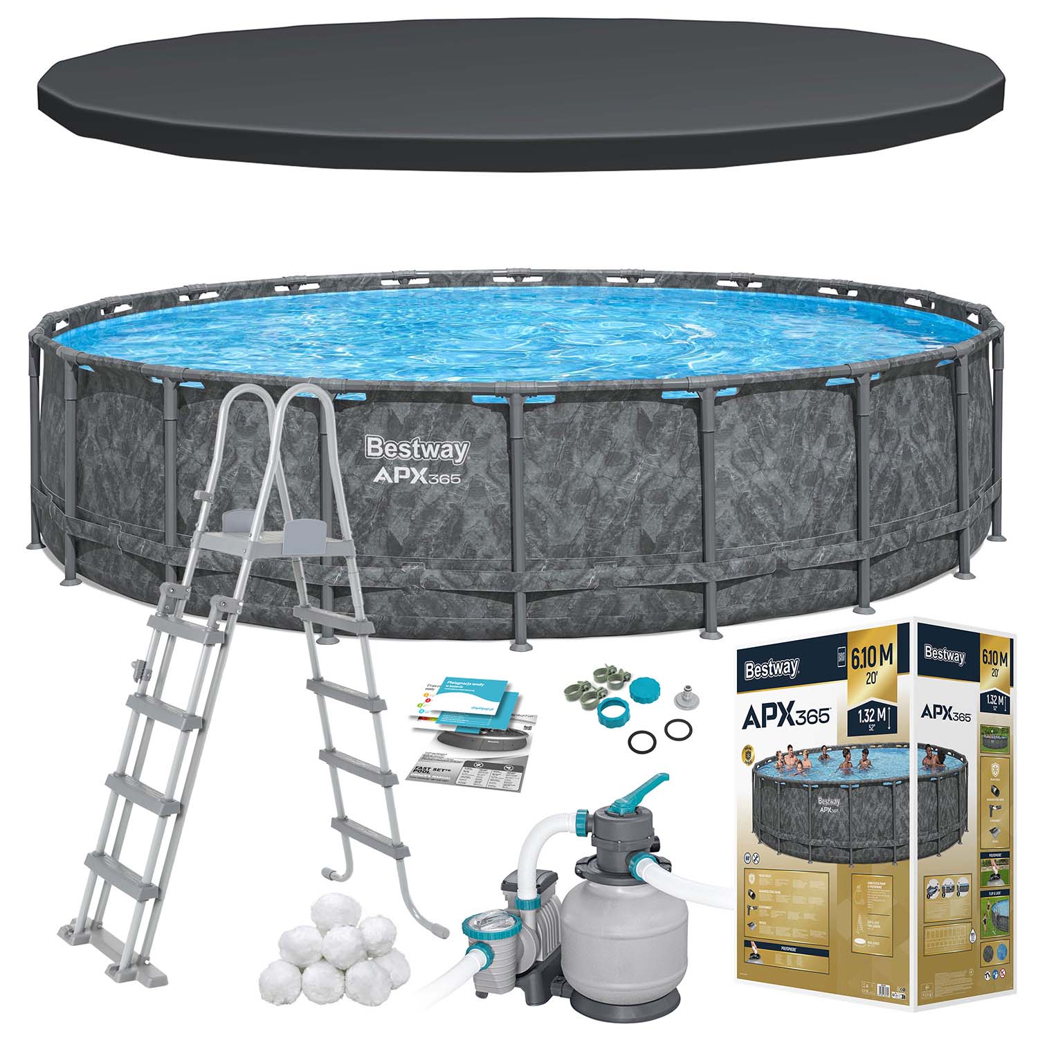 Raamiga aiabassein 671 x 132 cm 11-ühes Bestway 561JZ