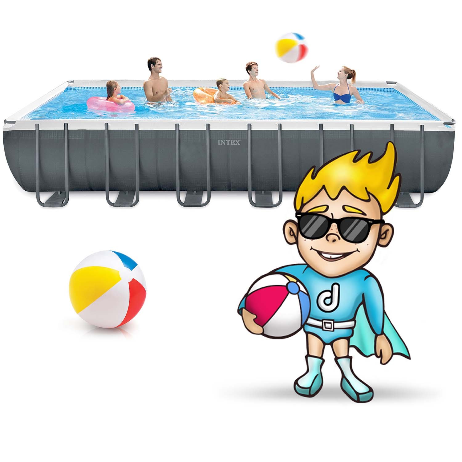 Raamiga aiabassein 732 x 366 x 132 cm 21-in-1 INTEX 26368 + TASUTA tõukeratas - Image 2