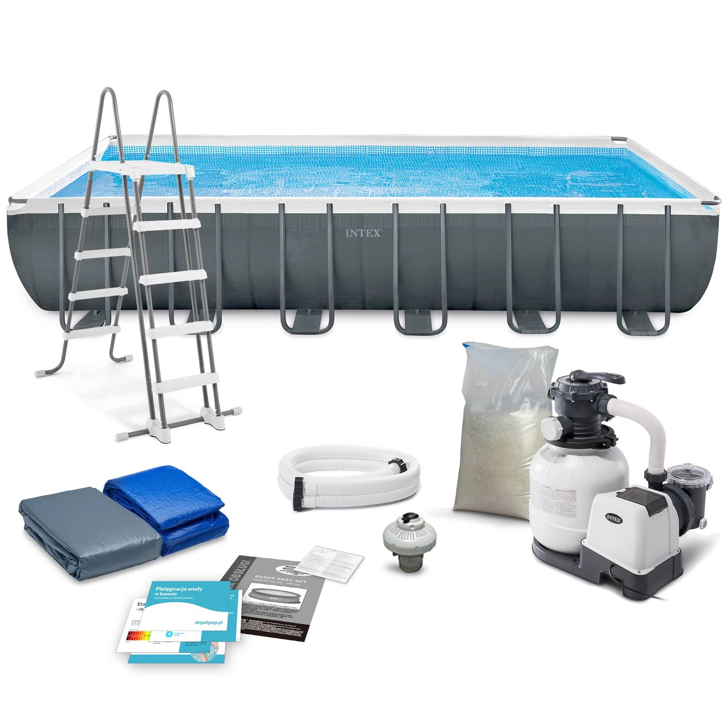 Raamiga aiabassein 732 x 366 x 132 cm 10 ühes INTEX 26364