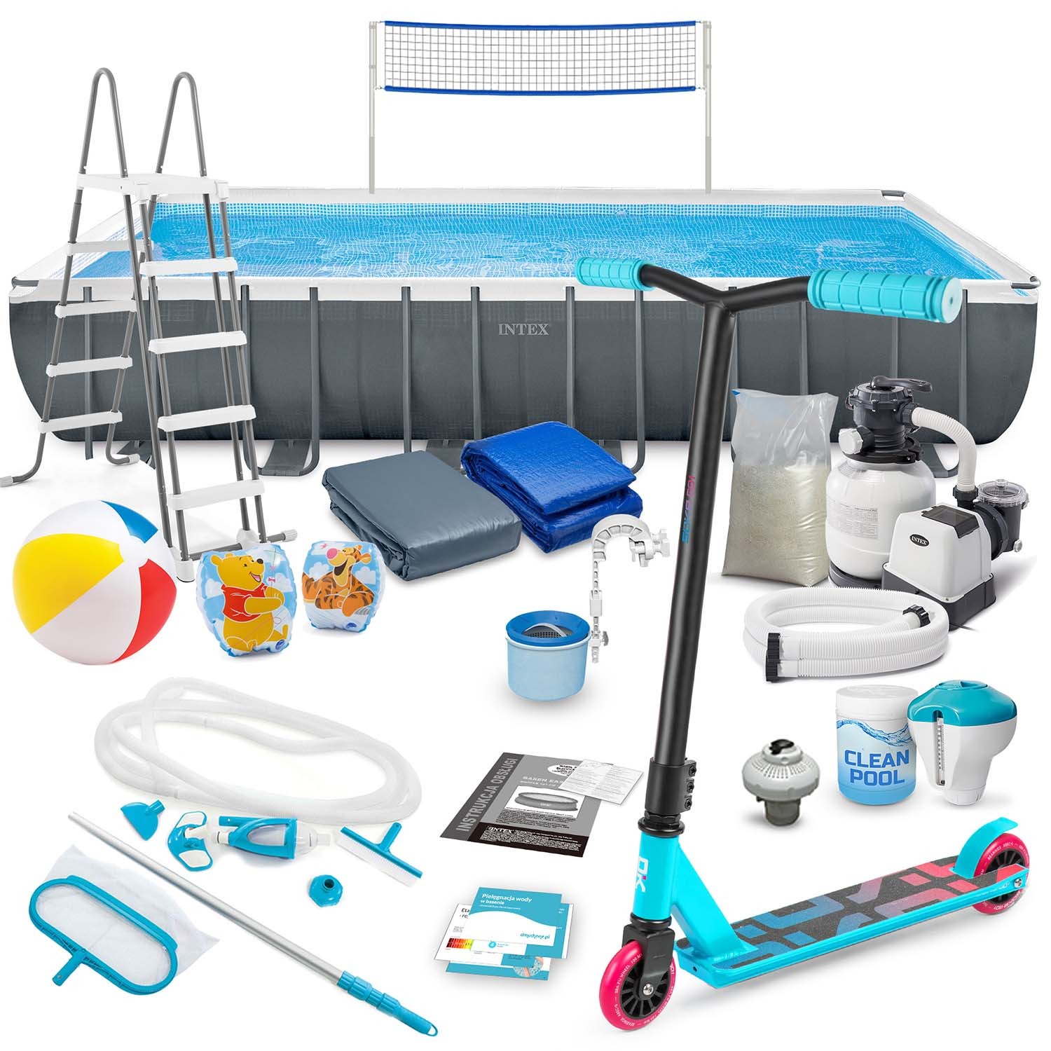 Raamiga aiabassein 732 x 366 x 132 cm 21-in-1 INTEX 26368 + TASUTA tõukeratas