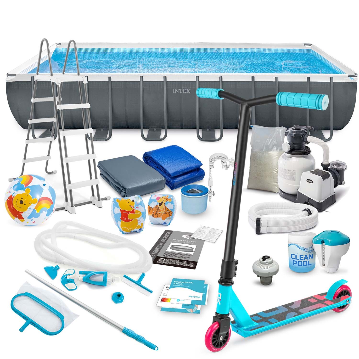 Raamiga aiabassein 732 x 366 x 132 cm 21-in-1 INTEX 26364 + TASUTA tõukeratas