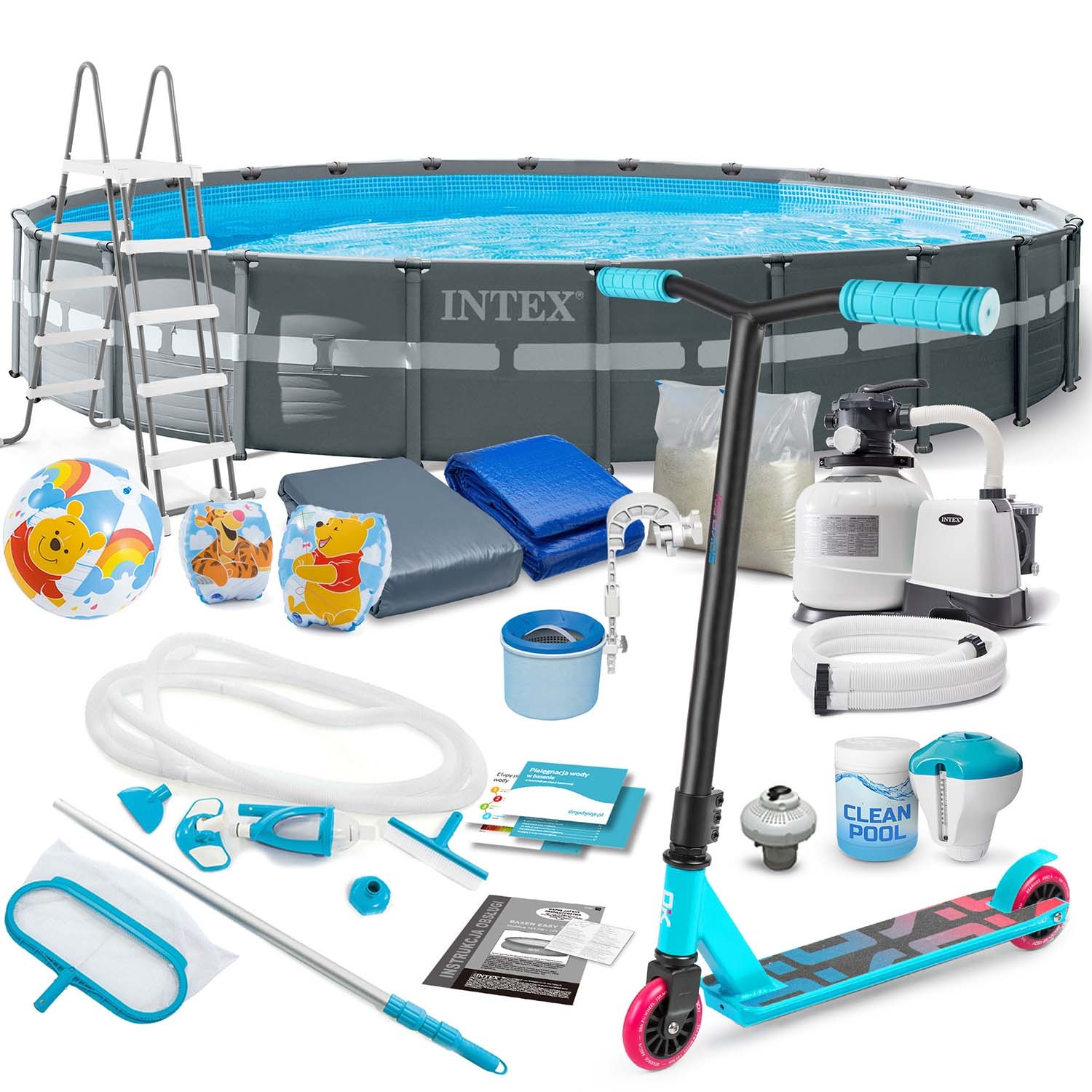 Raamiga aiabassein 732 x 132 cm 20-in-1 INTEX 26340 + TASUTA tõukeratas