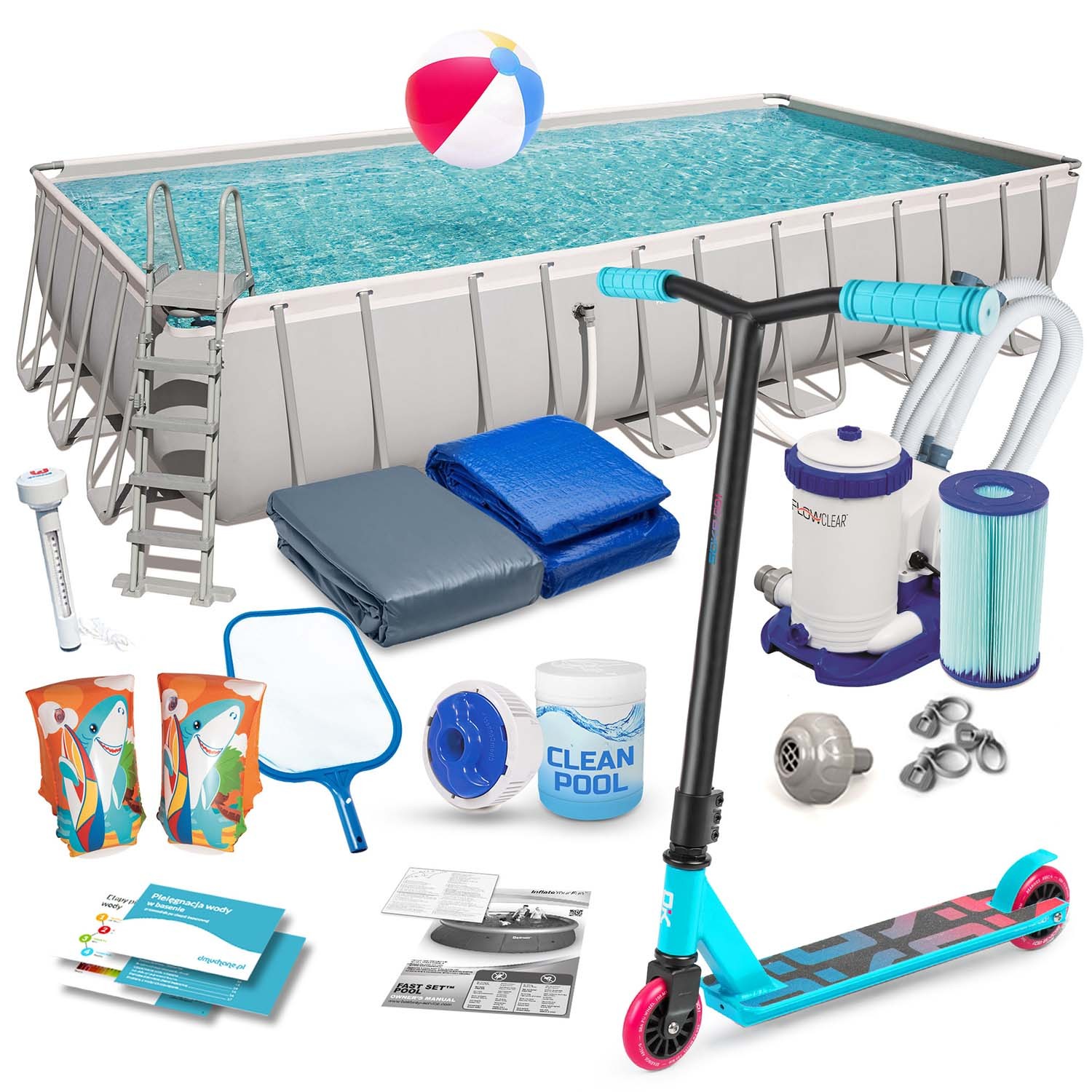 Raamiga aiabassein 732 x 366 x 132 cm 18-in-1 Bestway 56474 + TASUTA tõukeratas