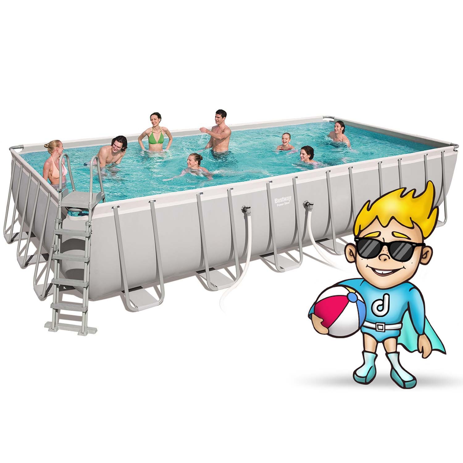 Raamiga aiabassein 732 x 366 x 132 cm 17-in-1 Bestway 56475 + TASUTA tõukeratas - Image 2