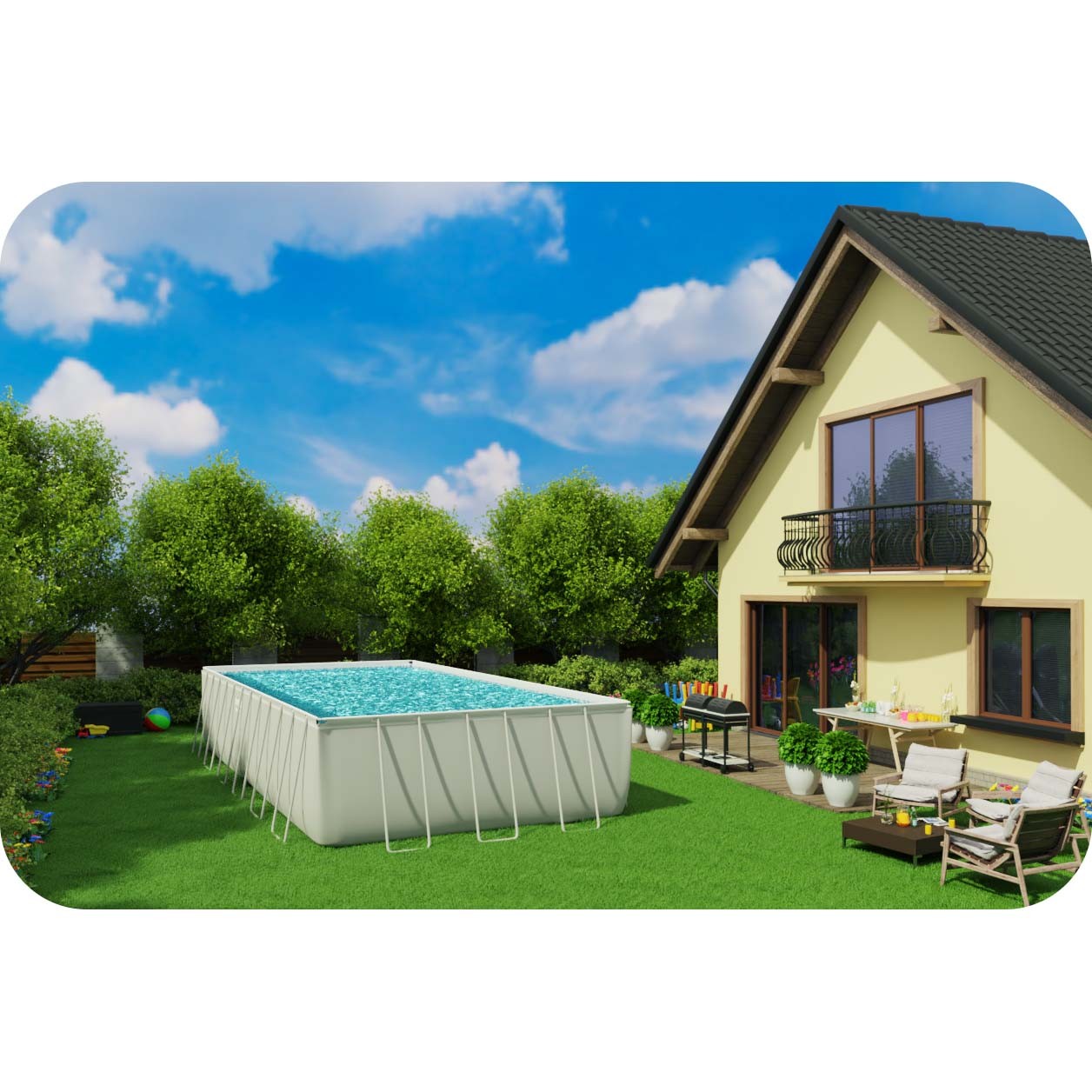 Raamiga aiabassein 732 x 366 x 132 cm 17-in-1 Bestway 56475 + TASUTA tõukeratas - Image 4