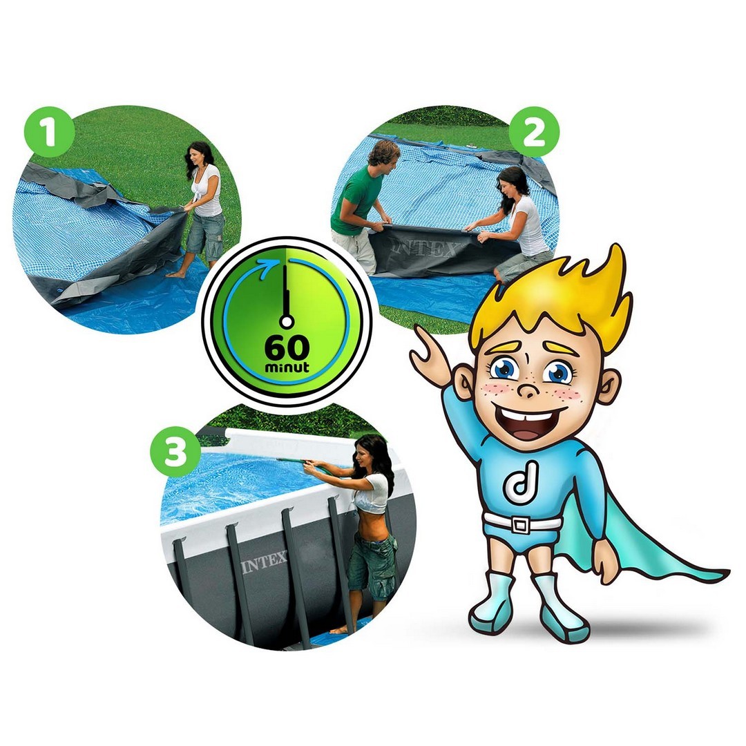 Raamiga aiabassein 975 x 488 x 132 cm 16-ühes INTEX 26378 - Image 4