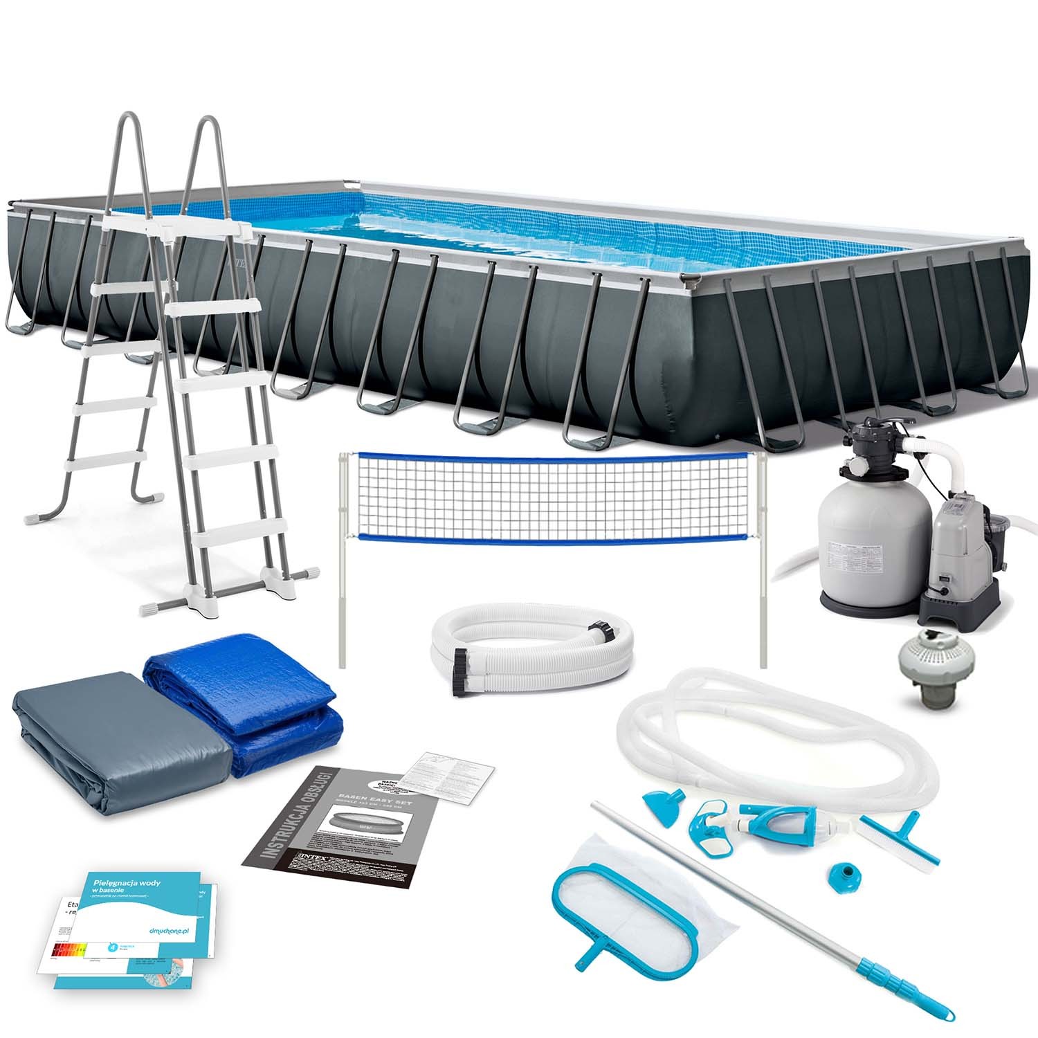 Raamiga aiabassein 975 x 488 x 132 cm 15-ühes INTEX 26378