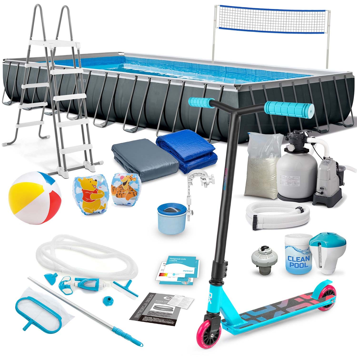 Raamiga aiabassein 975 x 488 x 132 cm 22-in-1 INTEX 26378 + TASUTA tõukeratas