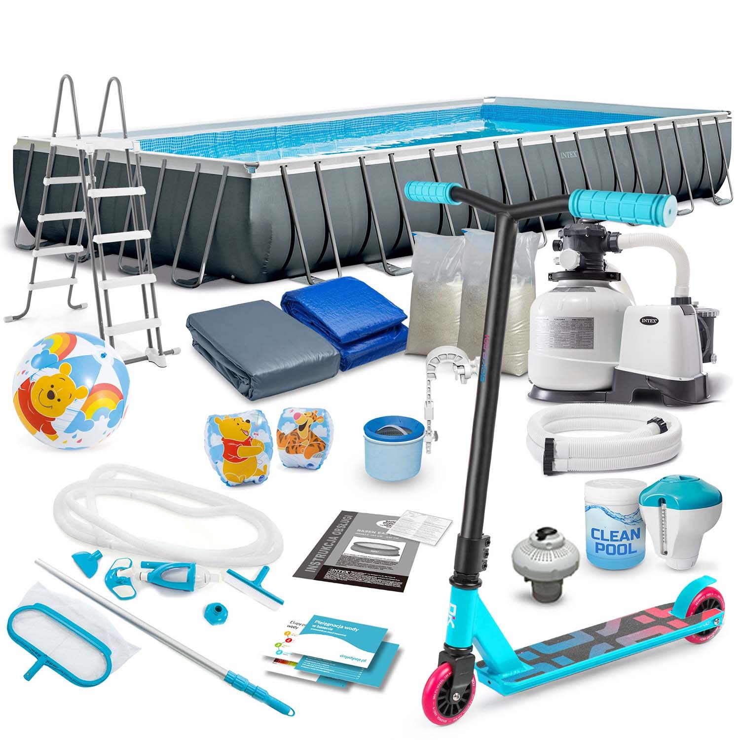 Raamiga aiabassein 975 x 488 x 132 cm 21-in-1 INTEX 26374 + TASUTA tõukeratas