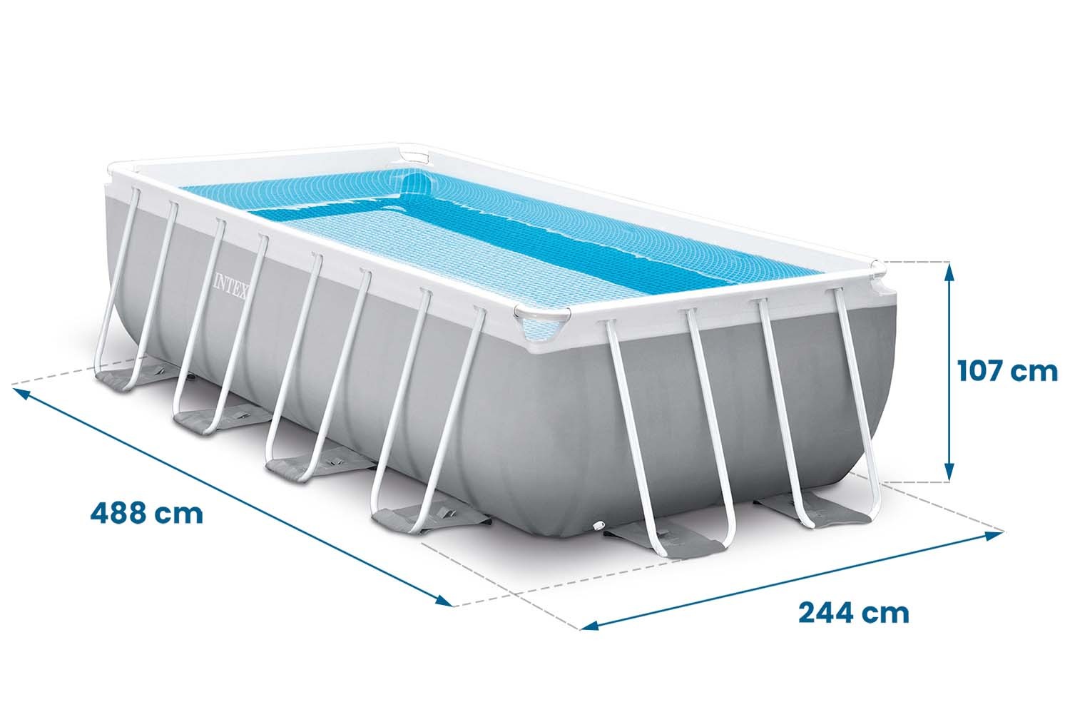 Prisma raamiga aiabassein 488 x 244 x 107 cm 18 in 1 INTEX 26792 - Image 6